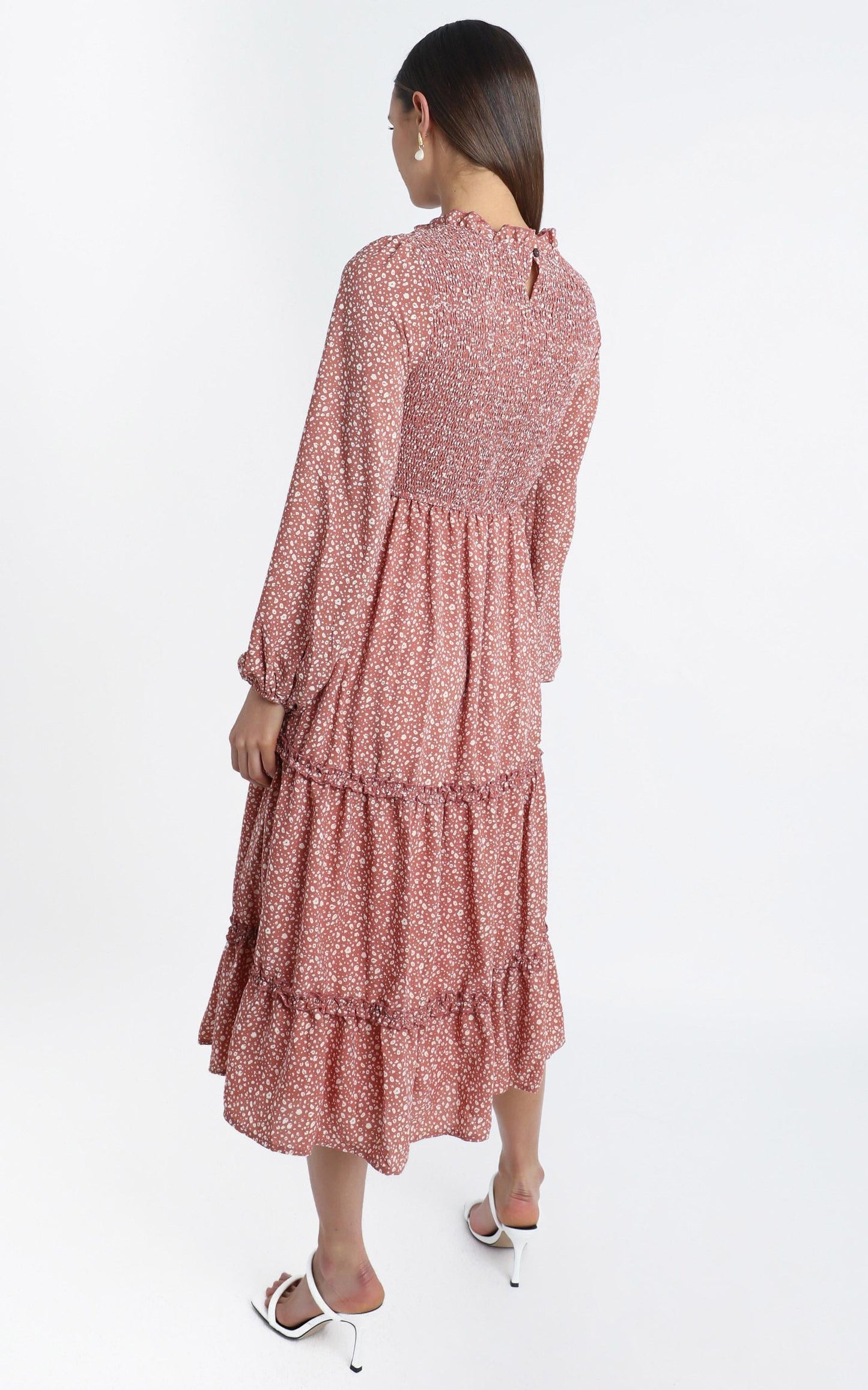Fern Dress in Rust Floral