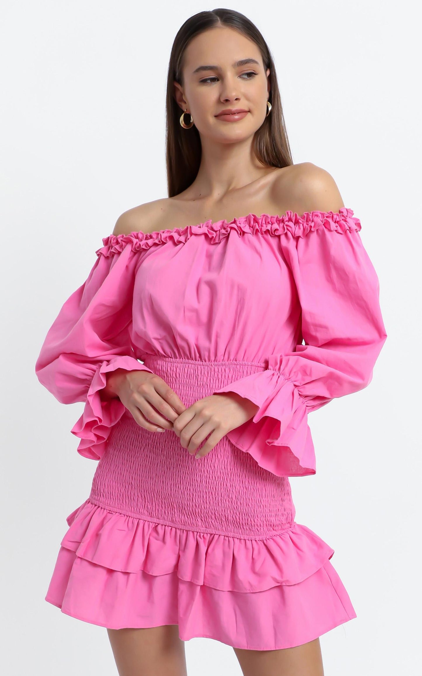 Lizabeth Dress in Hot Pink
