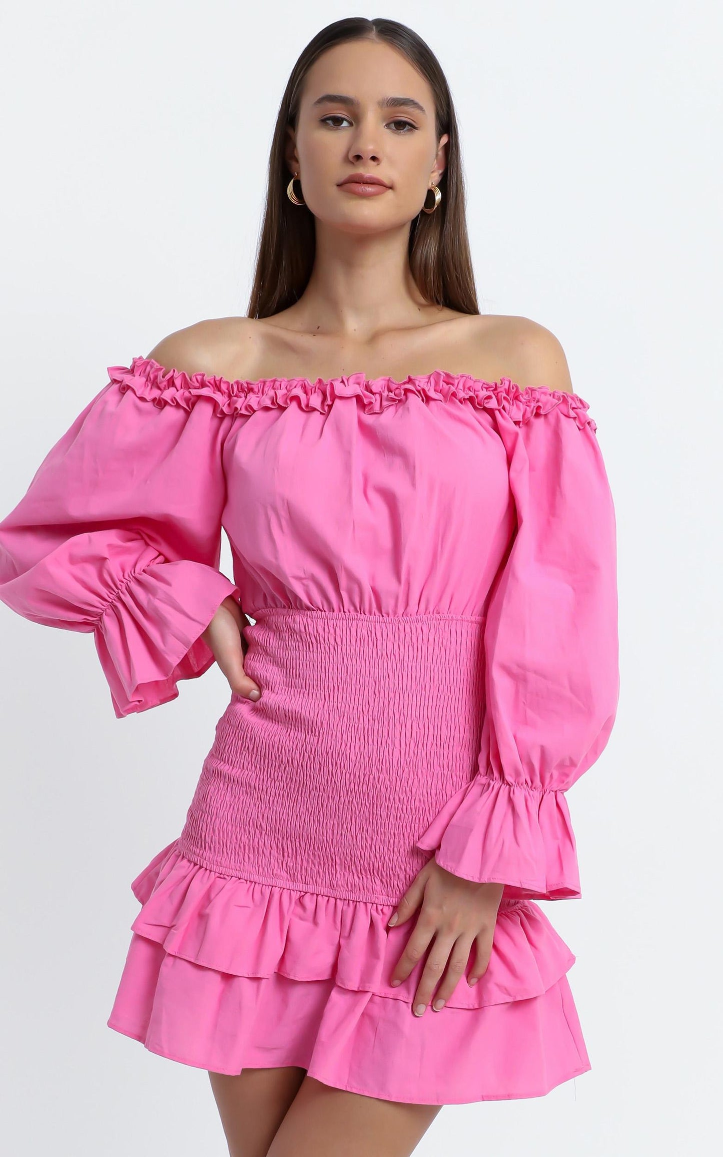 Lizabeth Dress in Hot Pink