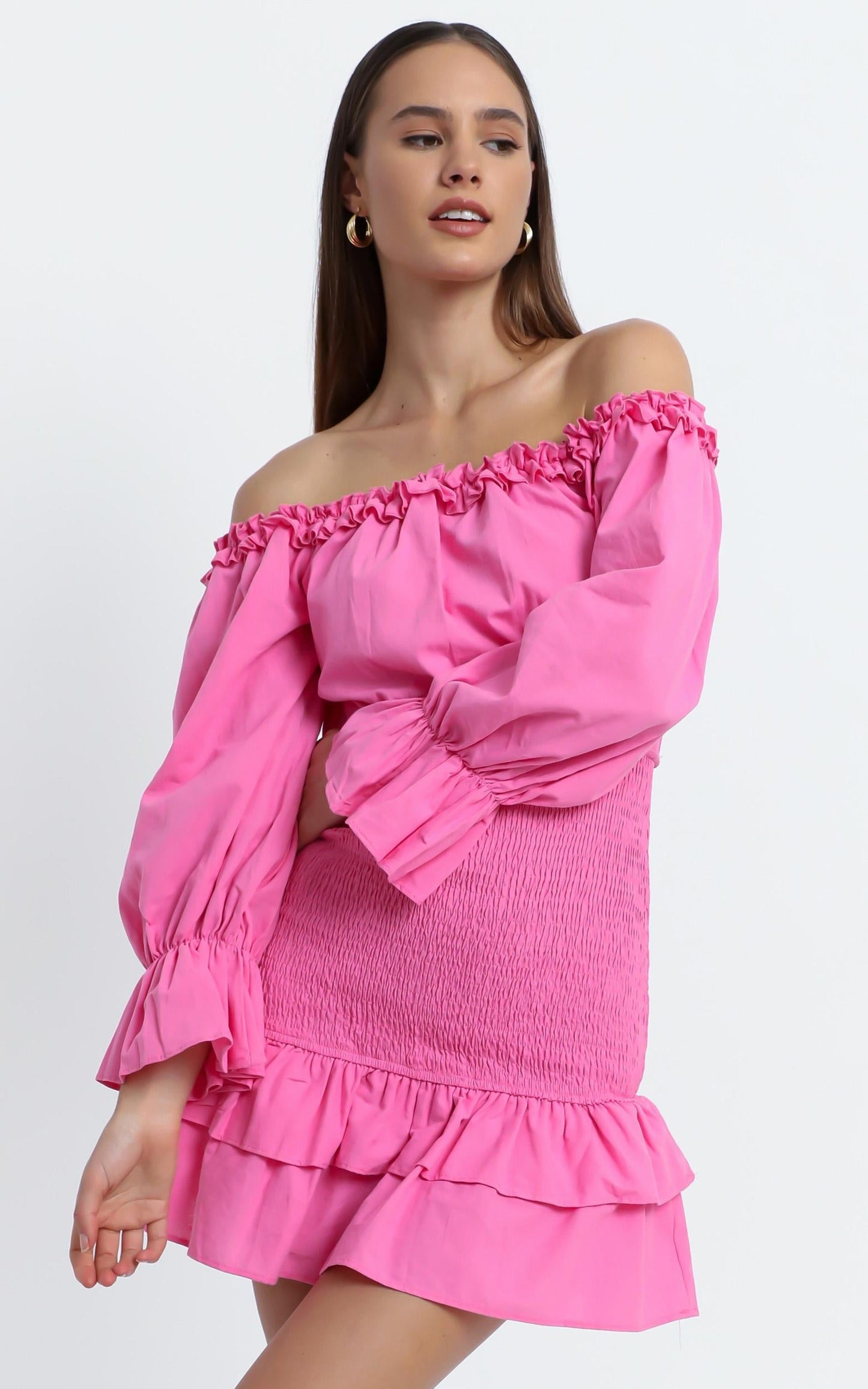 Lizabeth Dress in Hot Pink