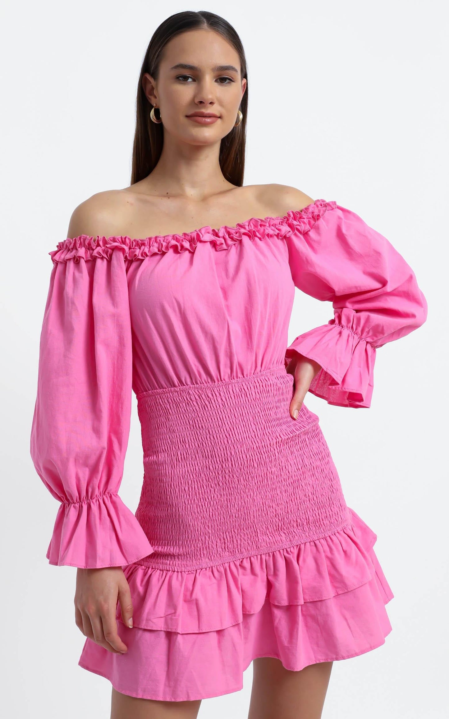 Lizabeth Dress in Hot Pink