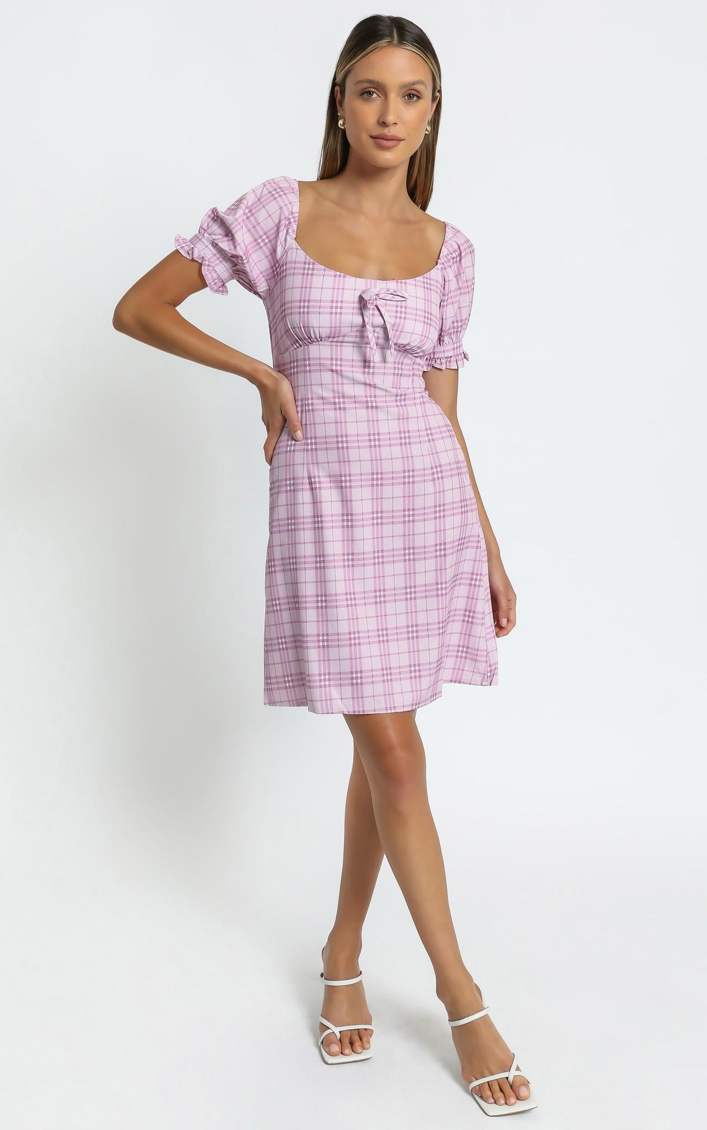 Dahlia Dress in Pink Check