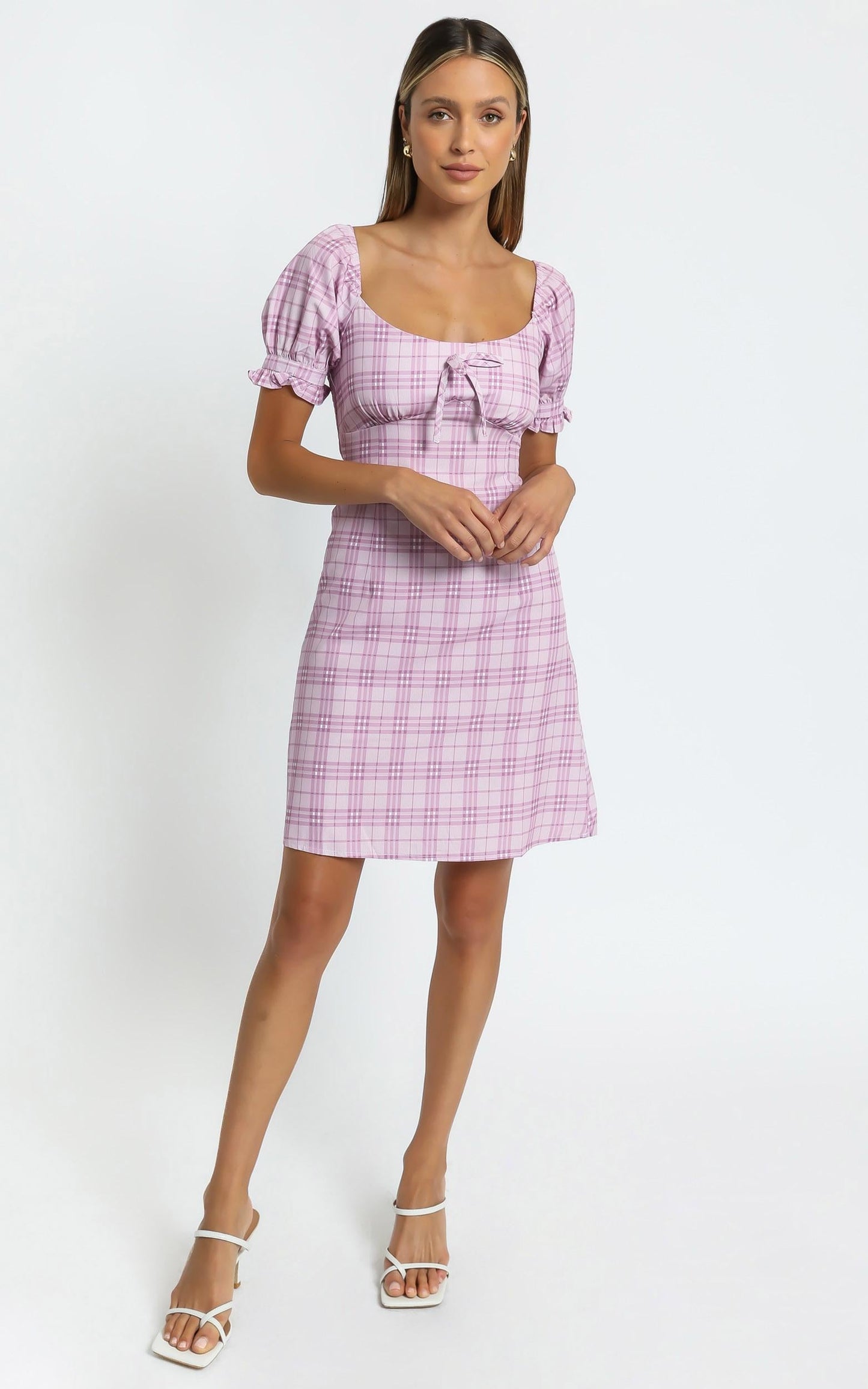 Dahlia Dress in Pink Check