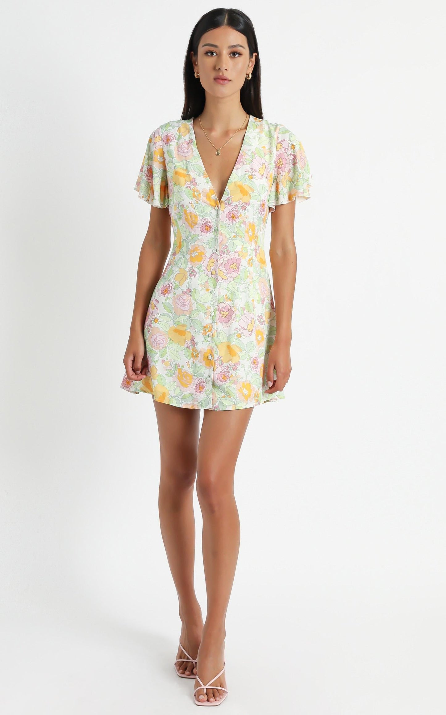 Daiquiri Dress in Linear Floral