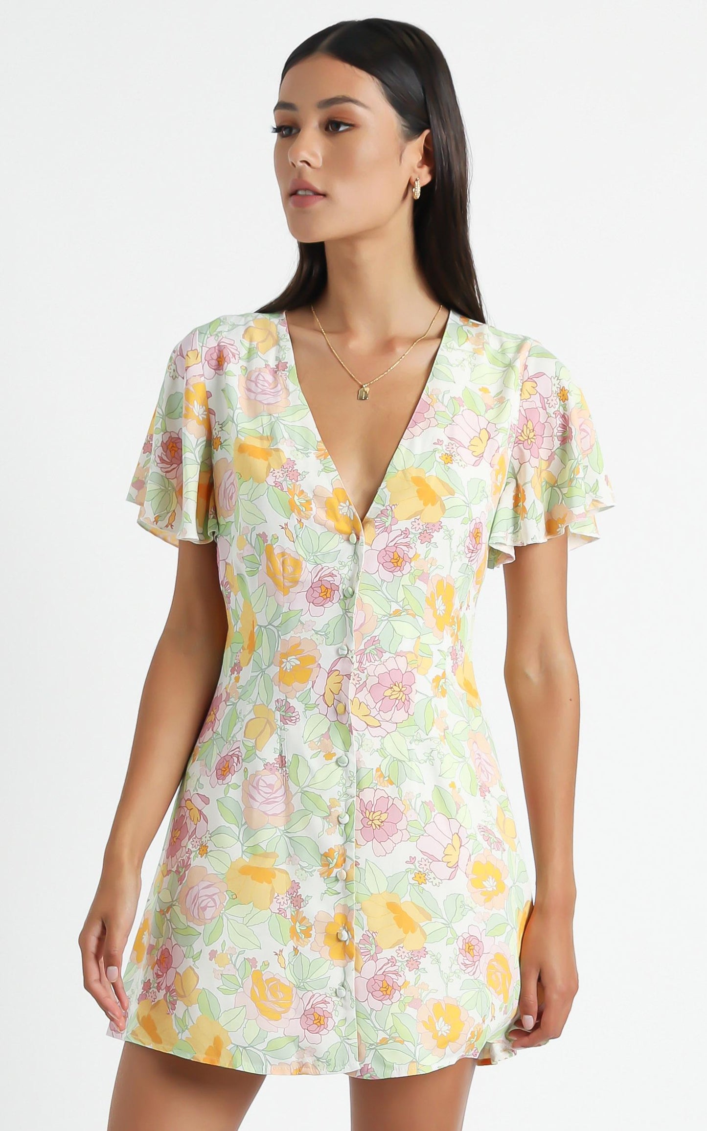 Daiquiri Dress in Linear Floral