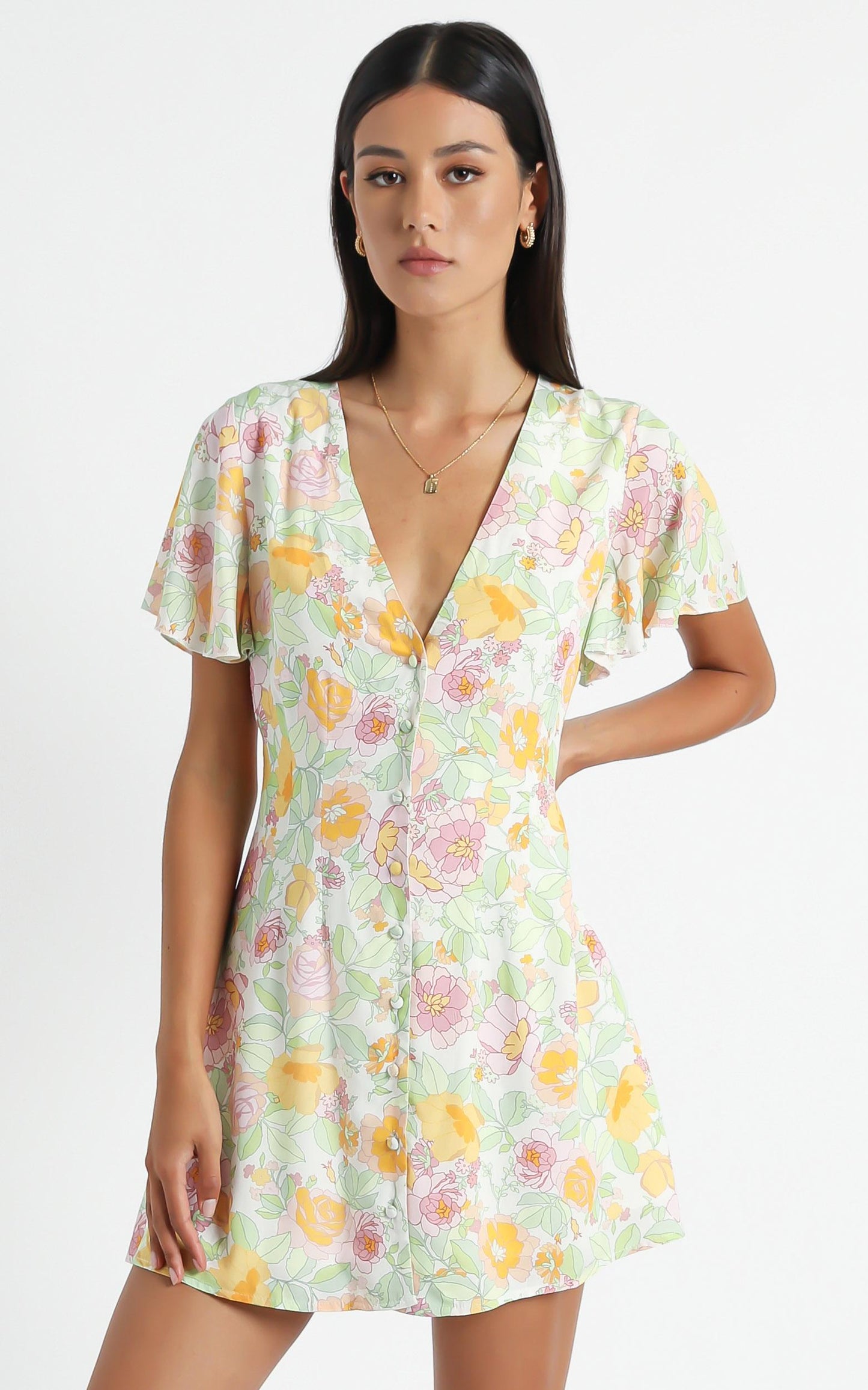Daiquiri Dress in Linear Floral
