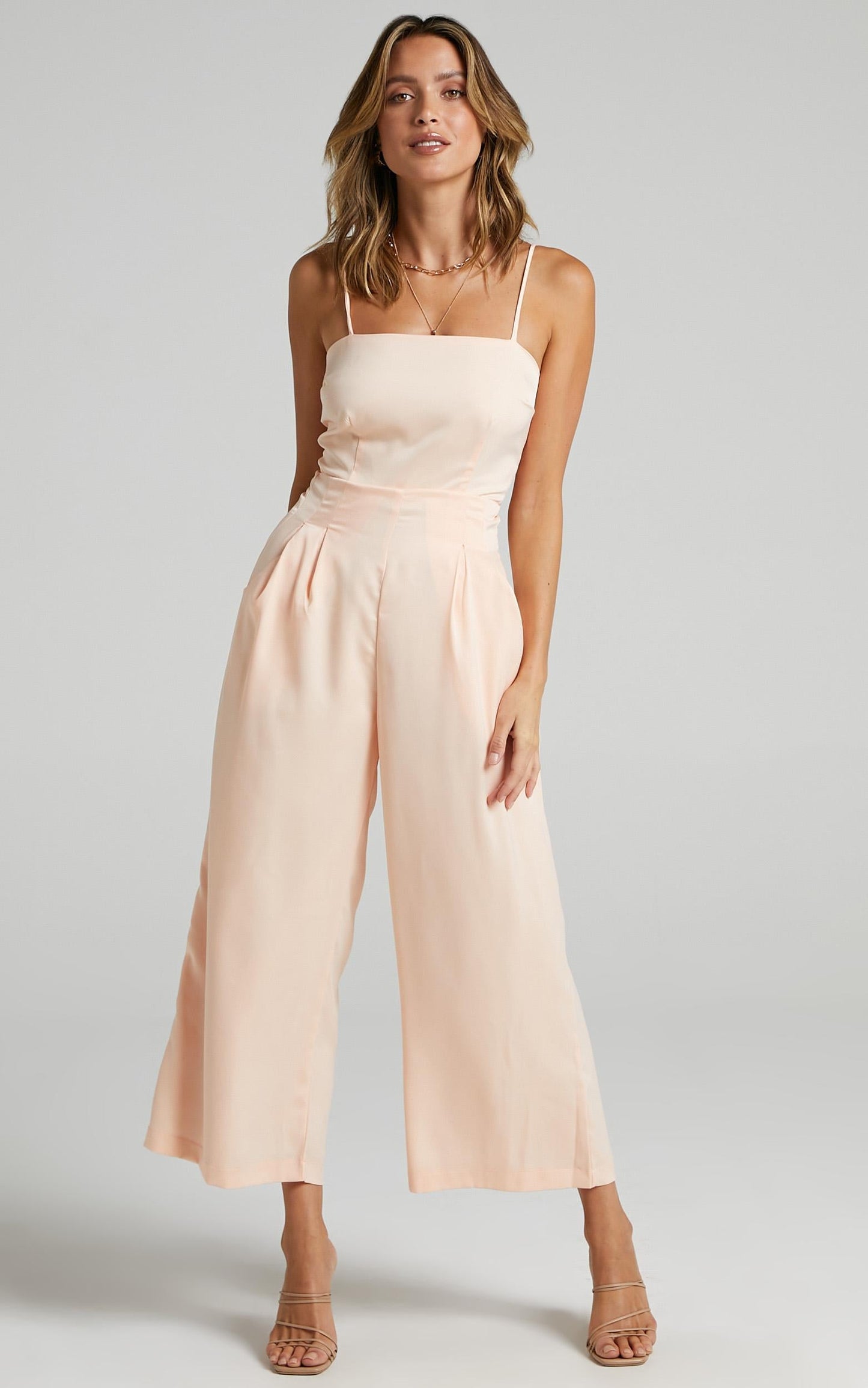 Daisy Jumpsuit in Champagne Satin