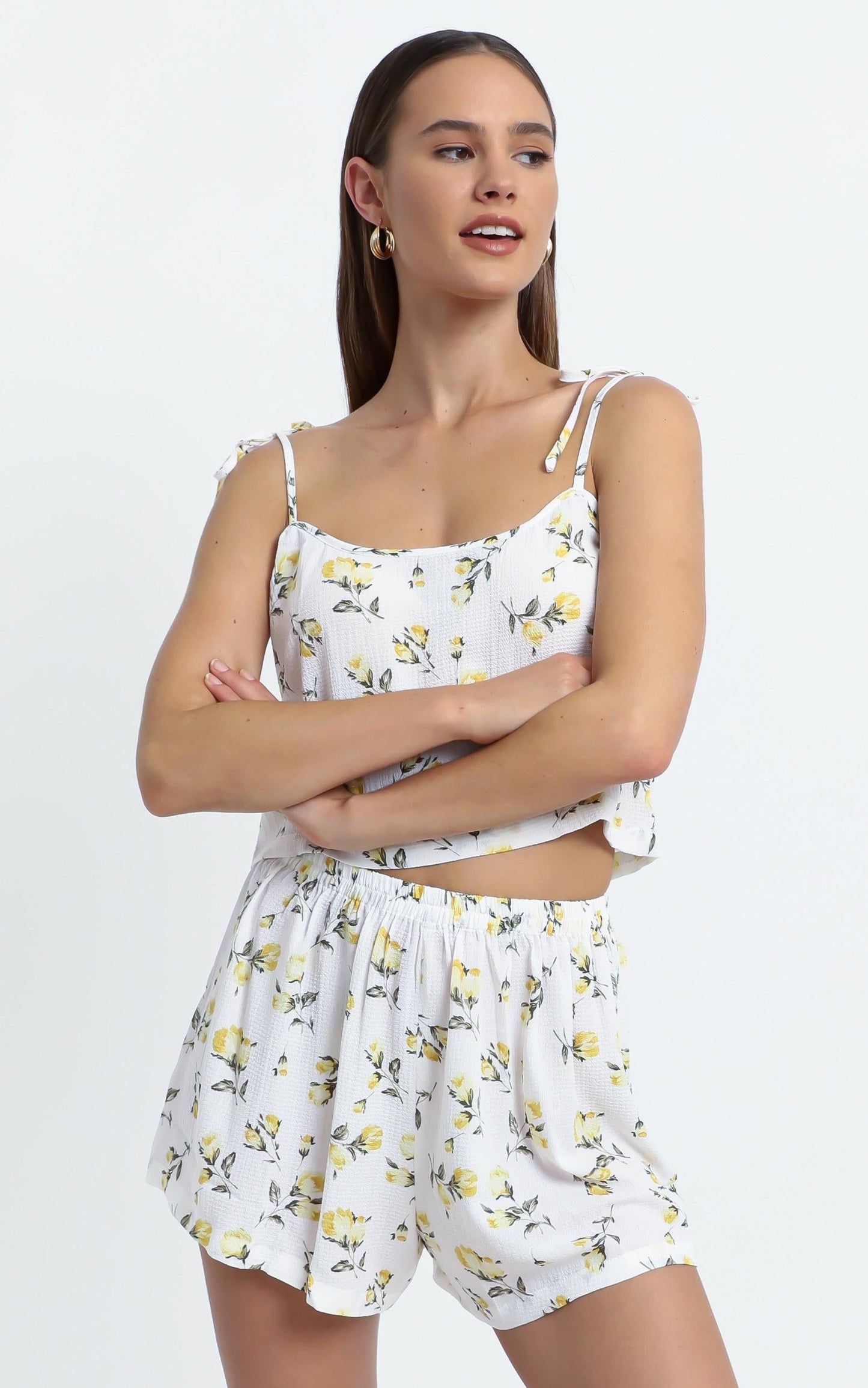 Dakota Two Piece Set in White Floral