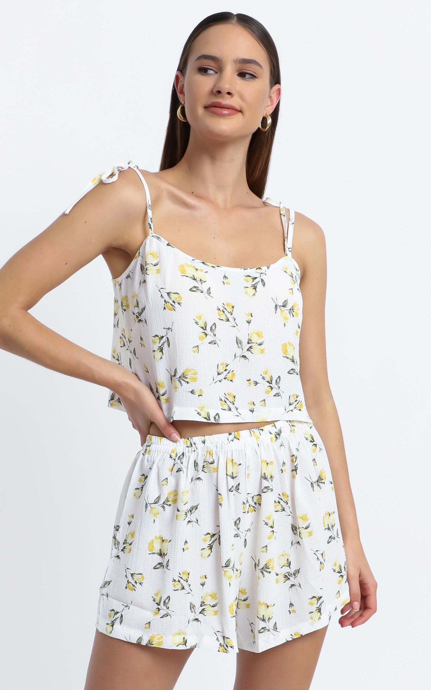 Dakota Two Piece Set in White Floral