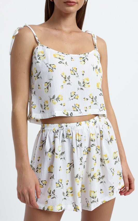 Dakota Two Piece Set in White Floral