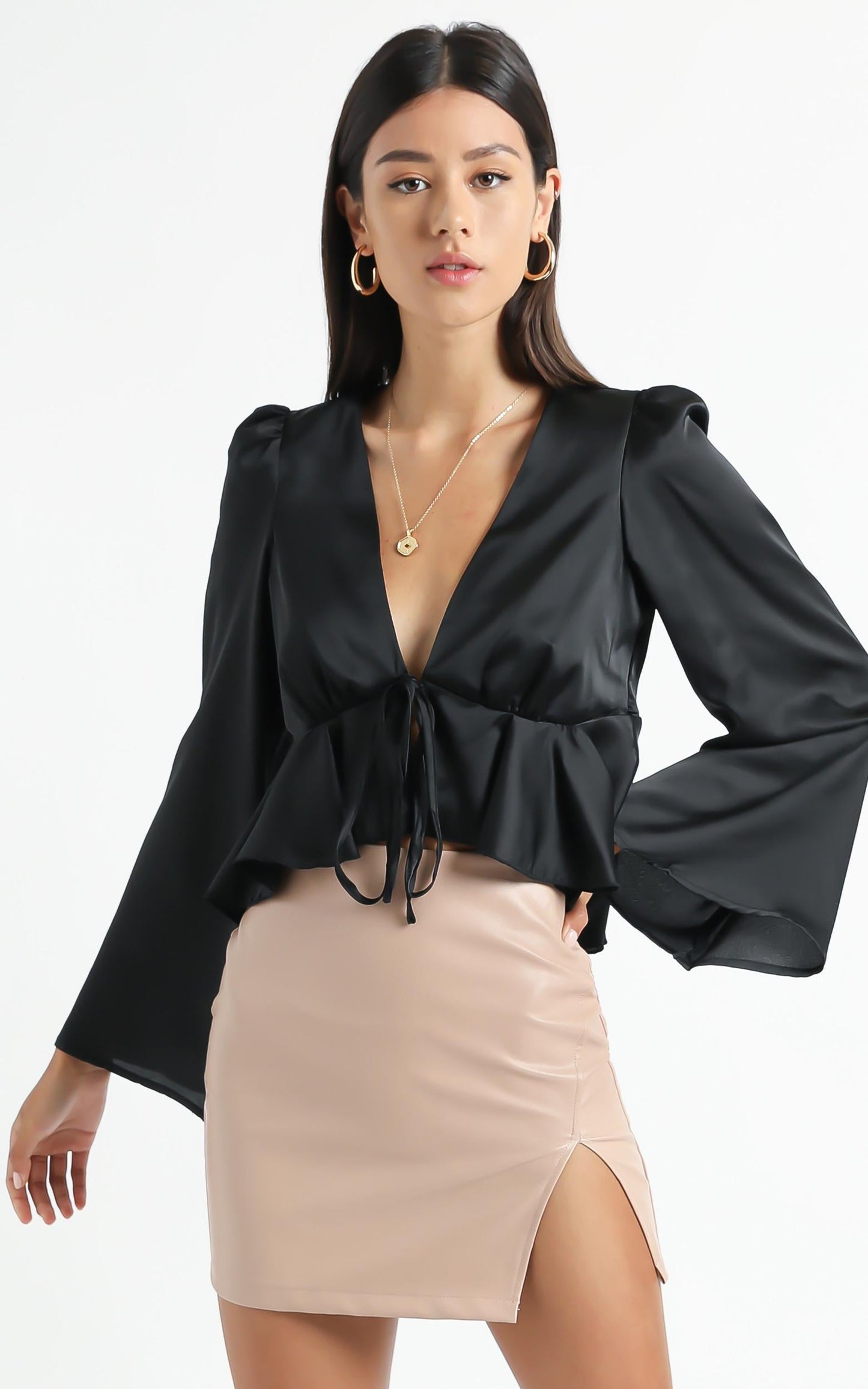 Dance It Out Top in Black Satin