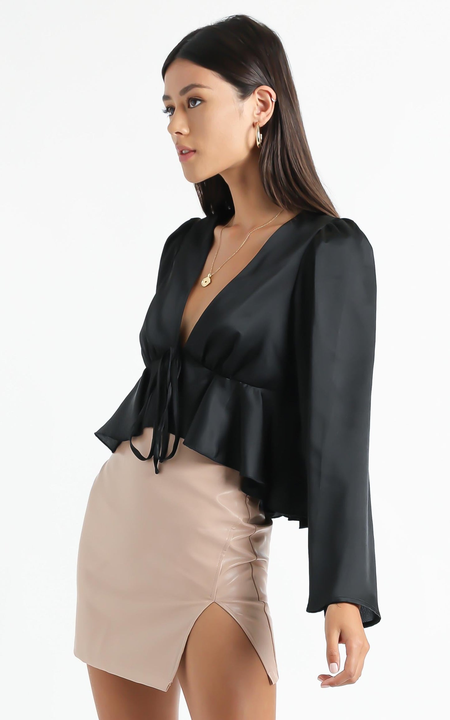 Dance It Out Top in Black Satin
