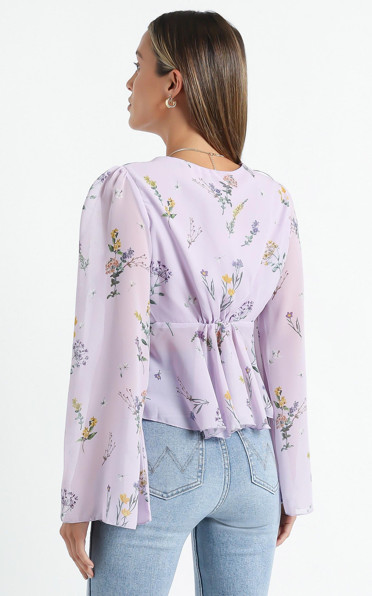 Dance It Out Top in Lavender Botanical Floral