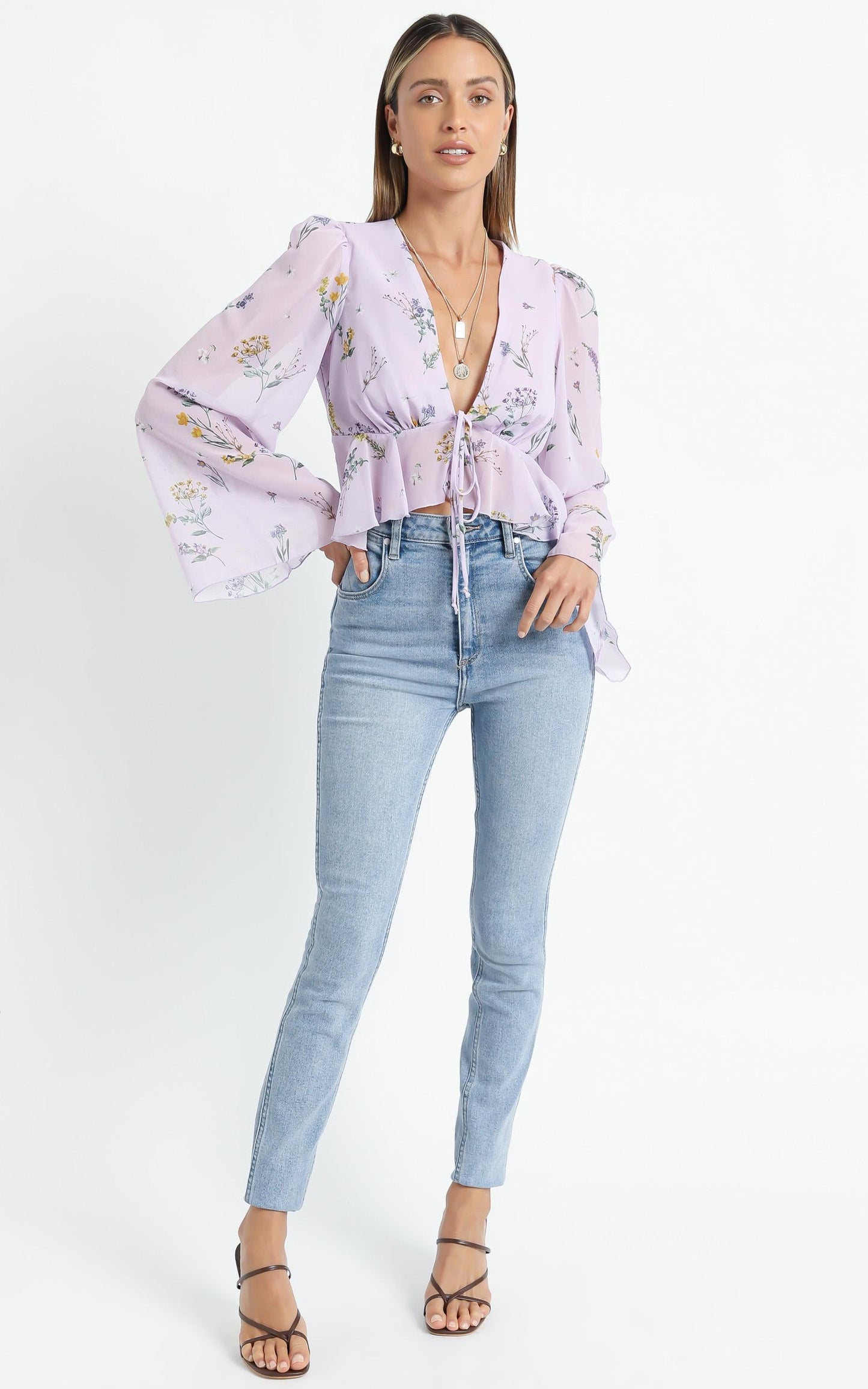 Dance It Out Top in Lavender Botanical Floral
