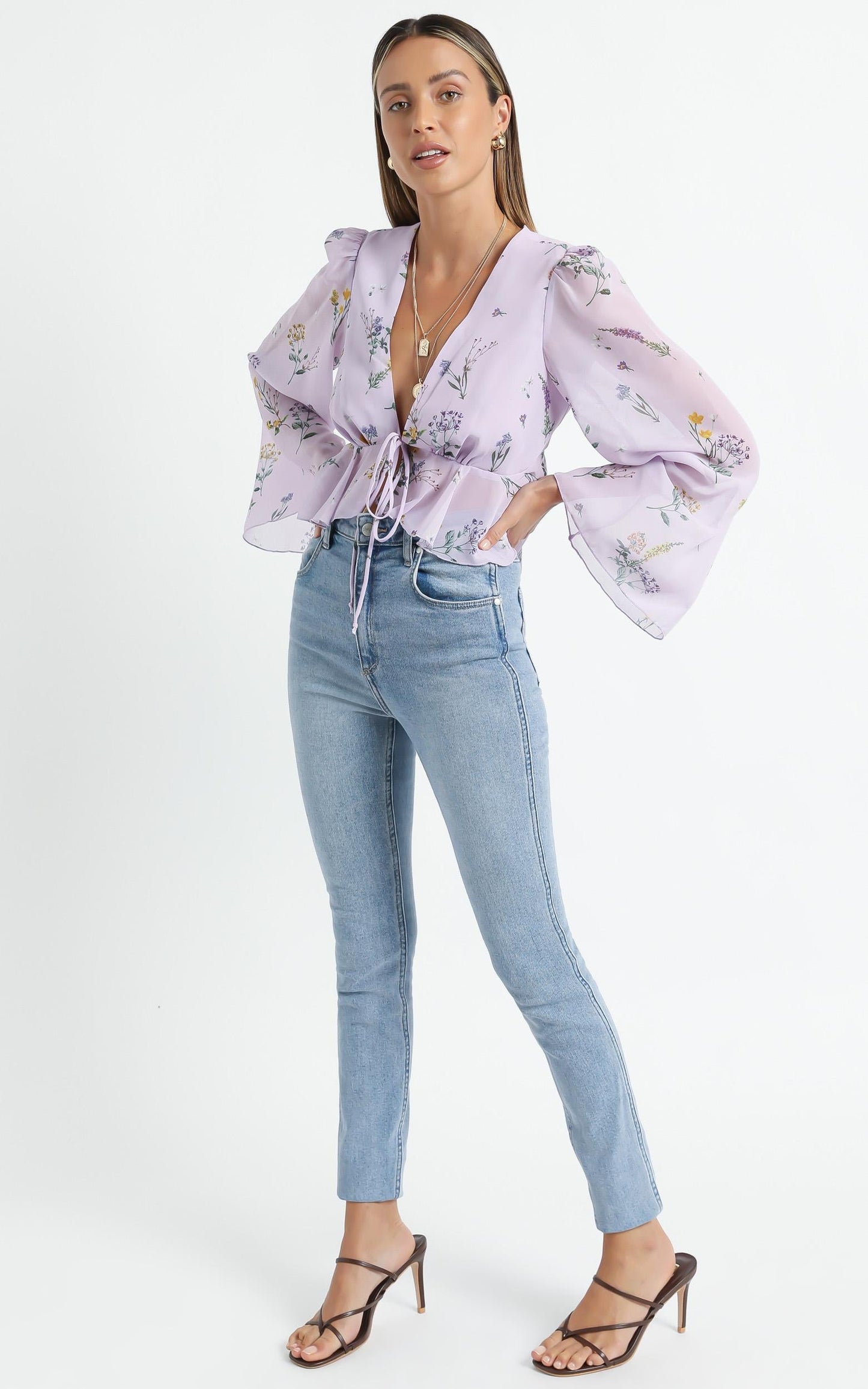 Dance It Out Top in Lavender Botanical Floral