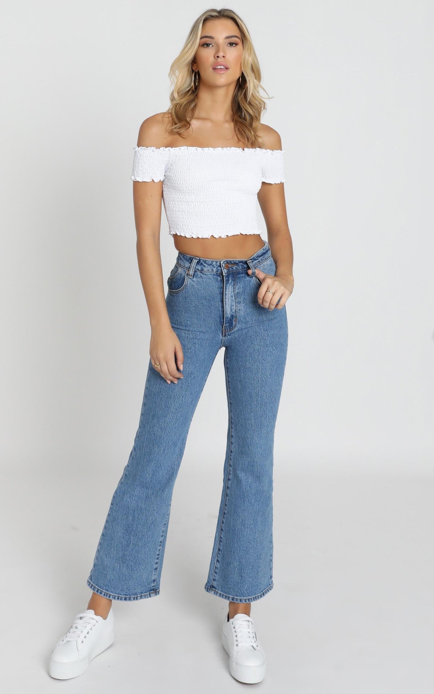 Dancing Fields Top in White