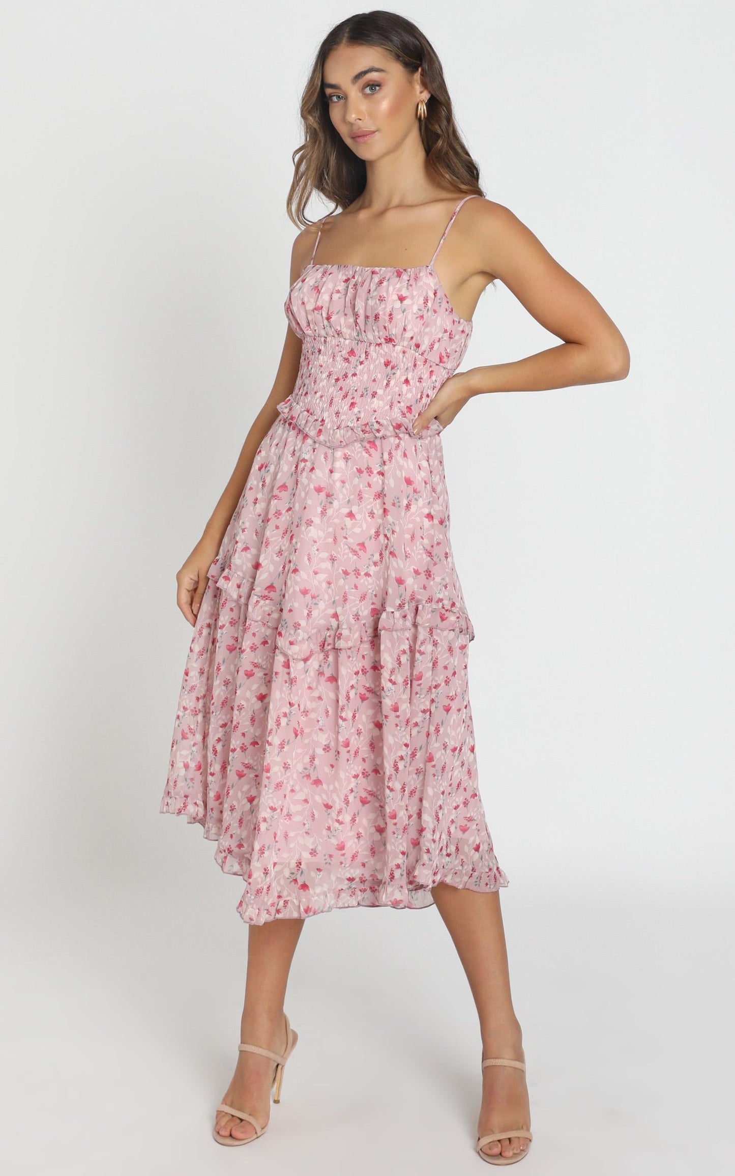 Danielle Dress in pink floral