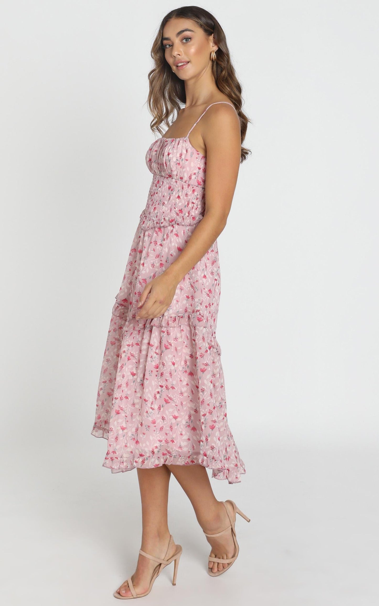 Danielle Dress in pink floral