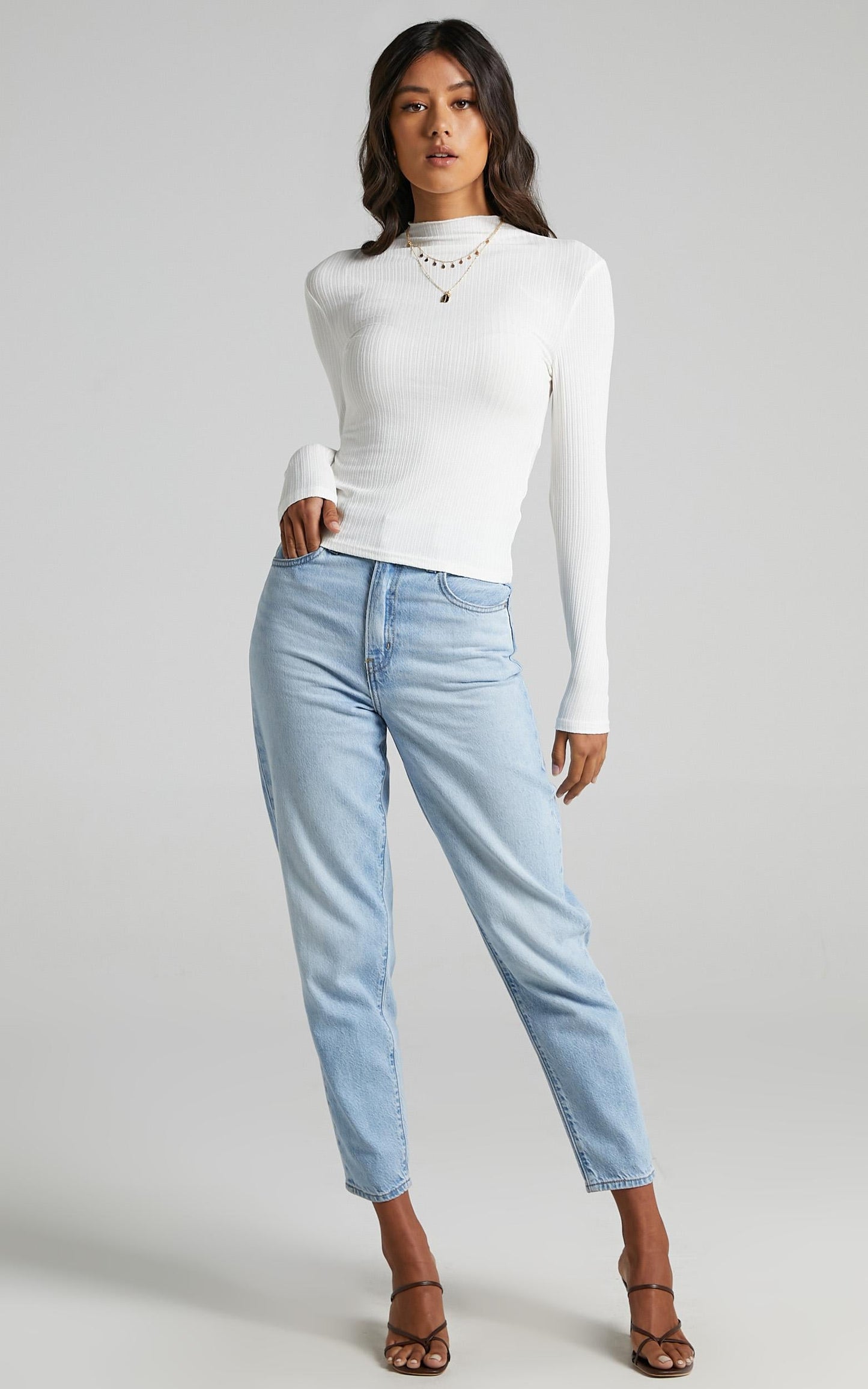 Danika High Neck Top in White