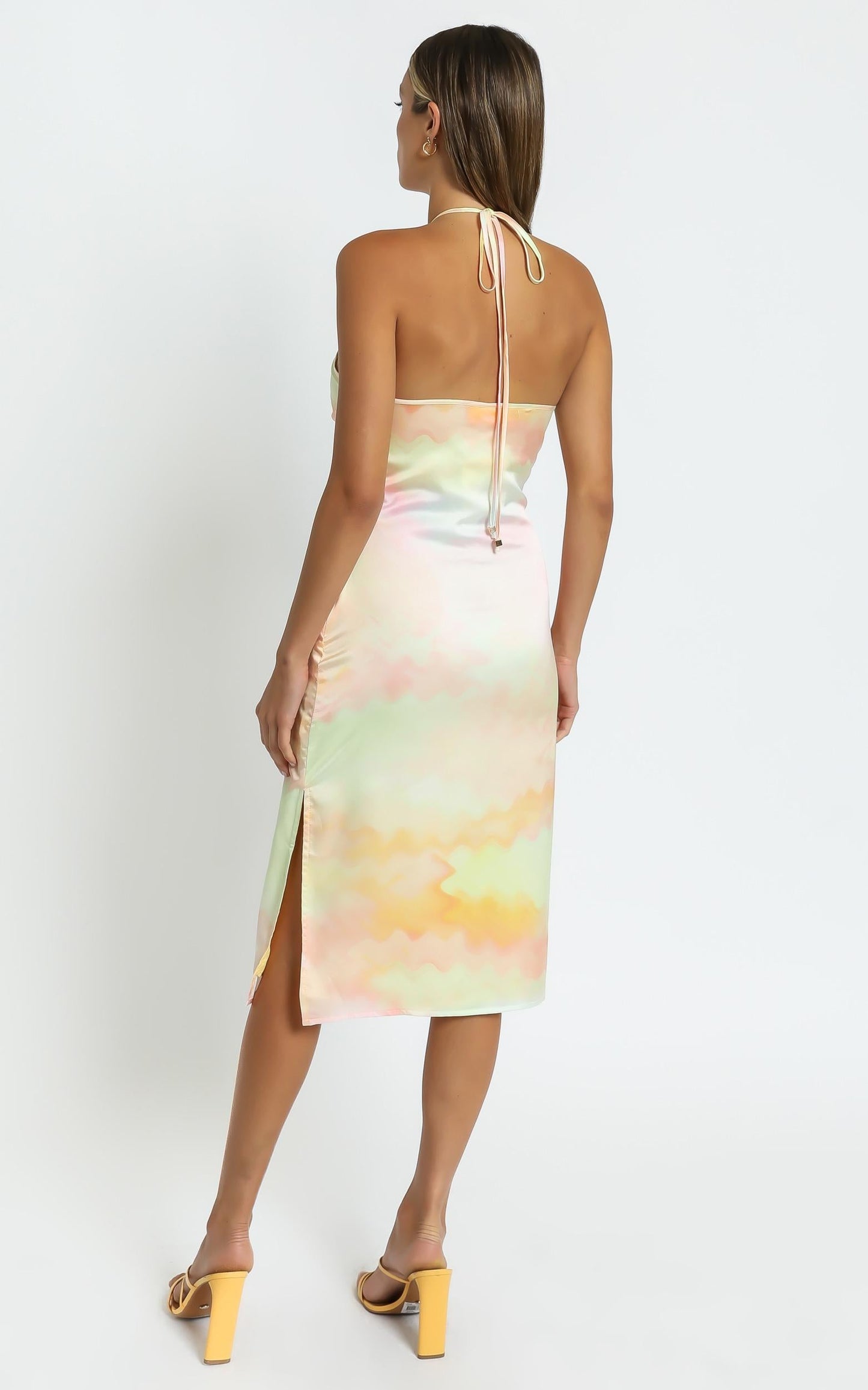 Danna Midi dress in Yellow Tie Dye