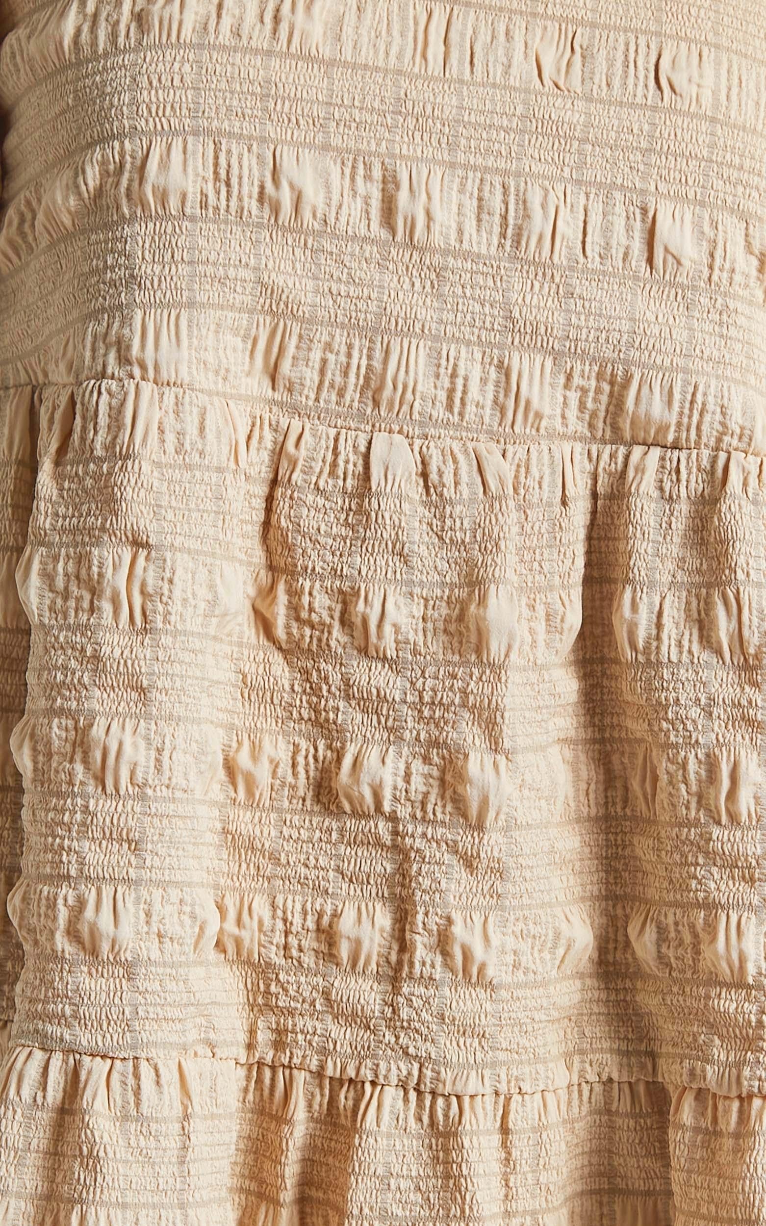 Darcia Dress in Beige Check