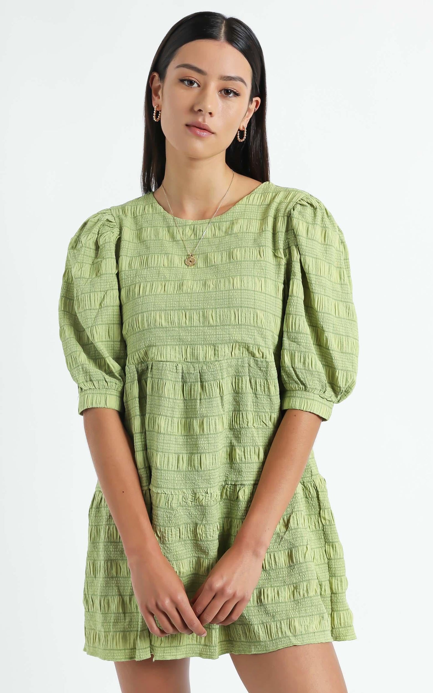 Darcia Dress in Green Check