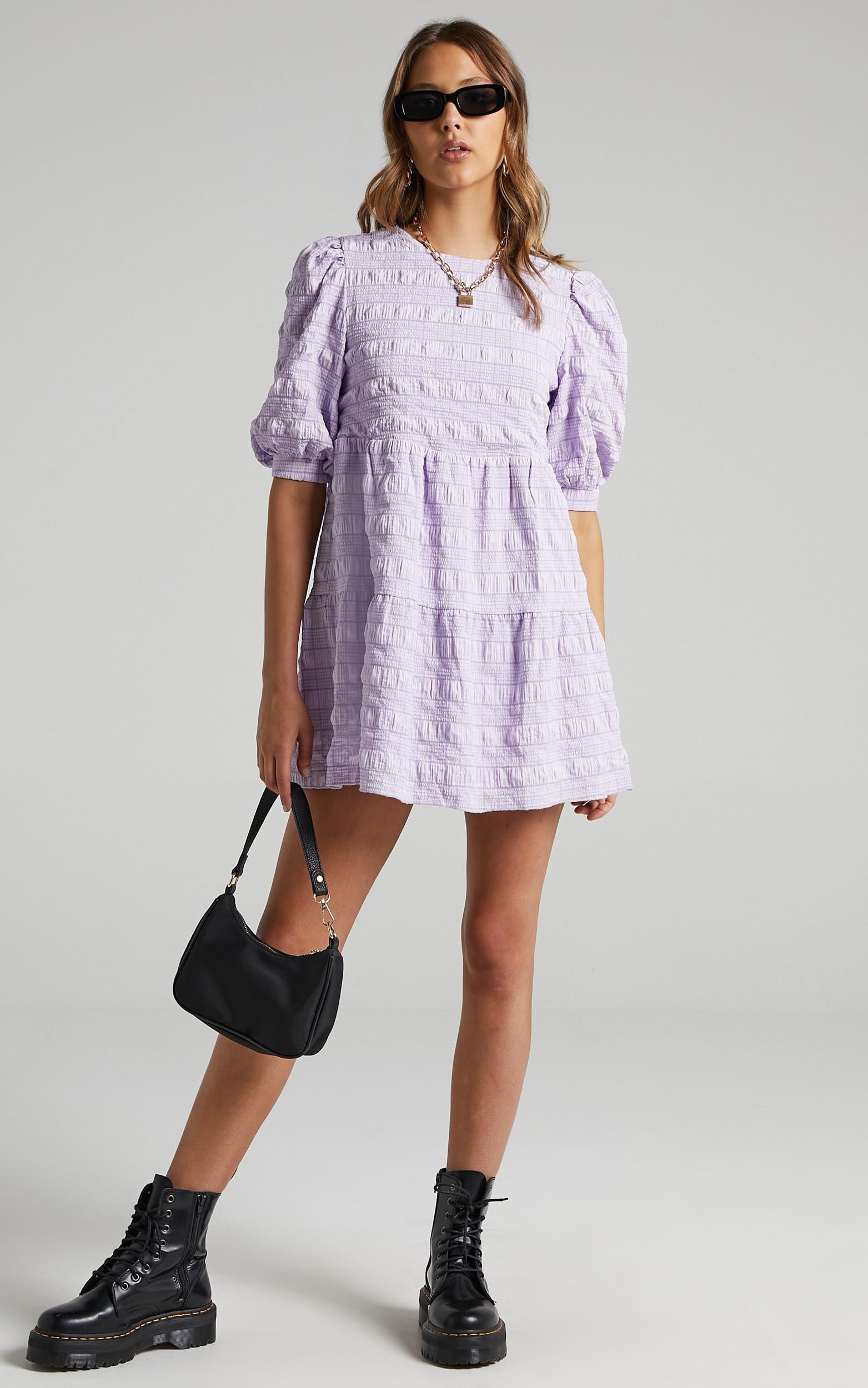 Darcia Dress in Lilac Check