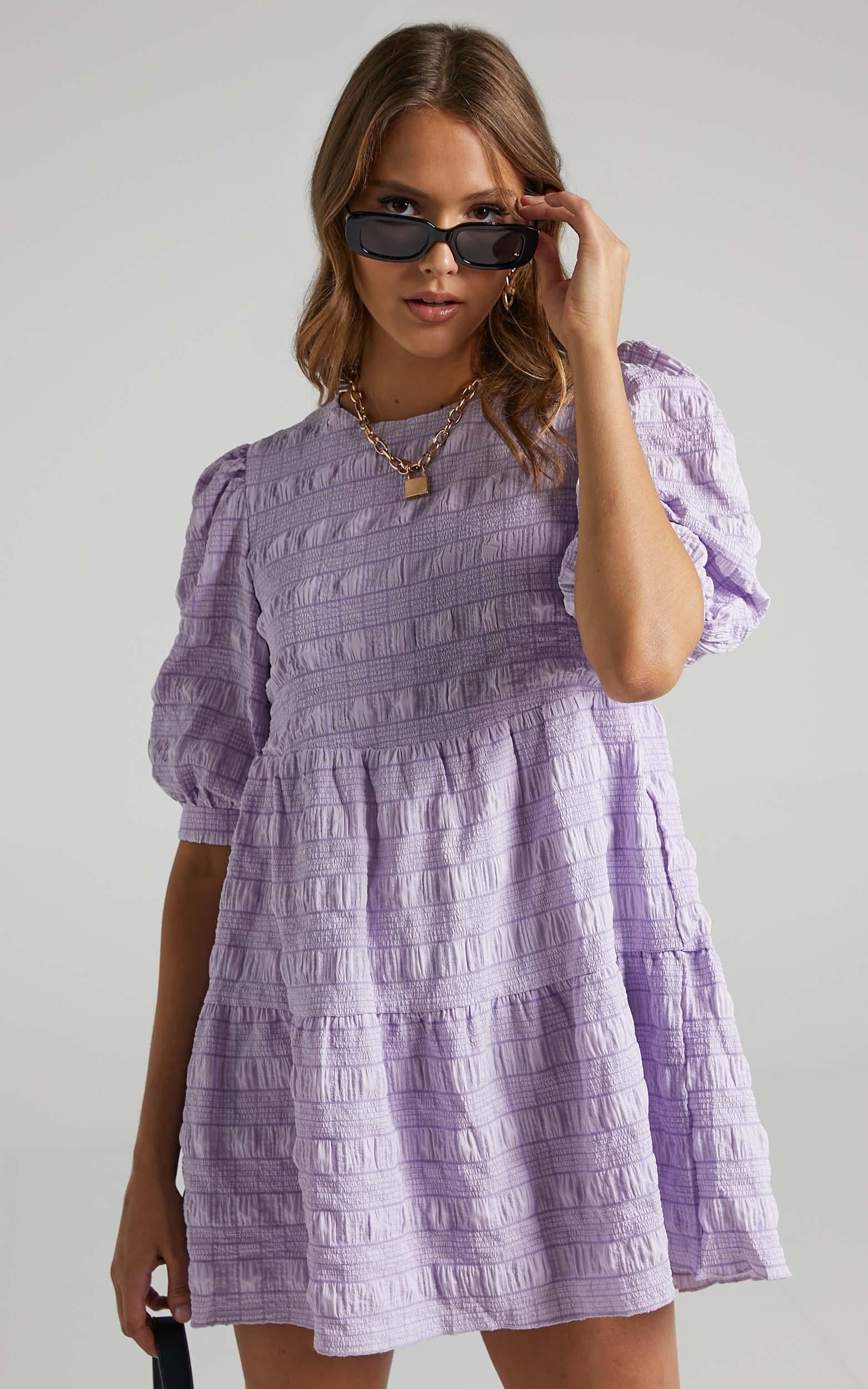 Darcia Dress in Lilac Check