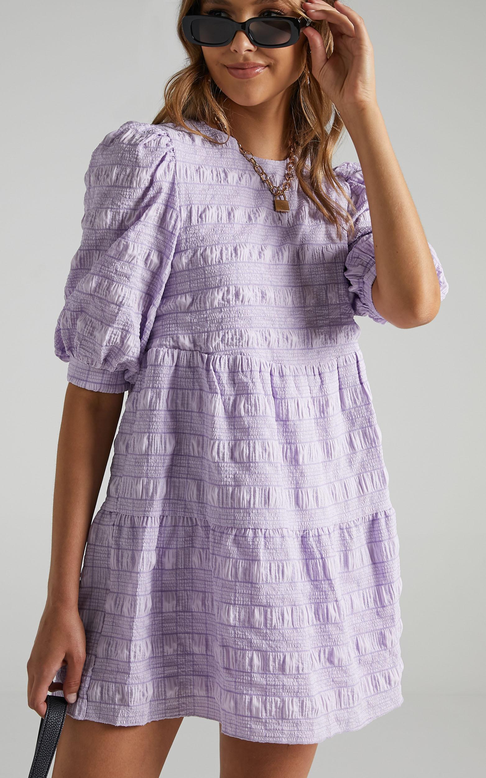 Darcia Dress in Lilac Check