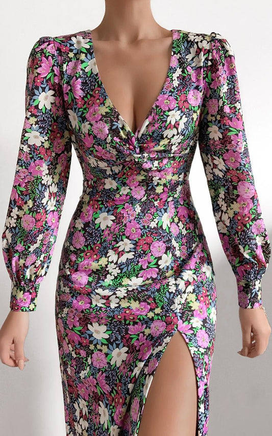 Darcy Midi Dress in Forest Floral