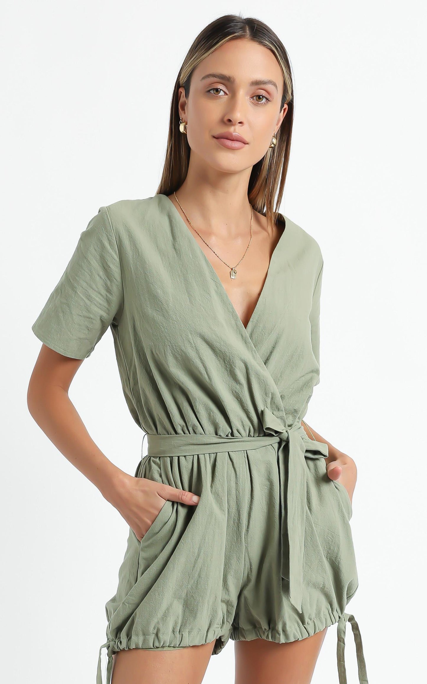 Darlin Playsuit in Khaki