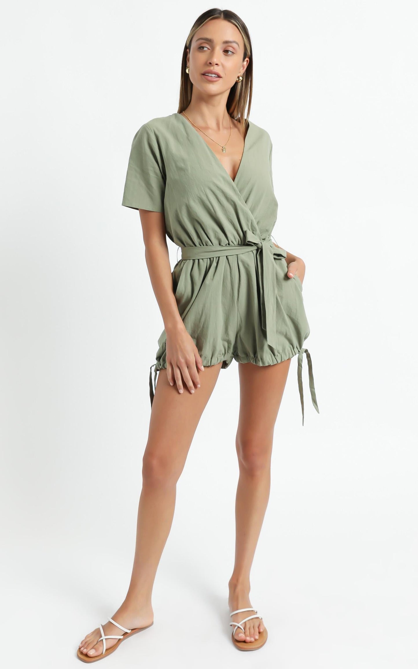 Darlin Playsuit in Khaki