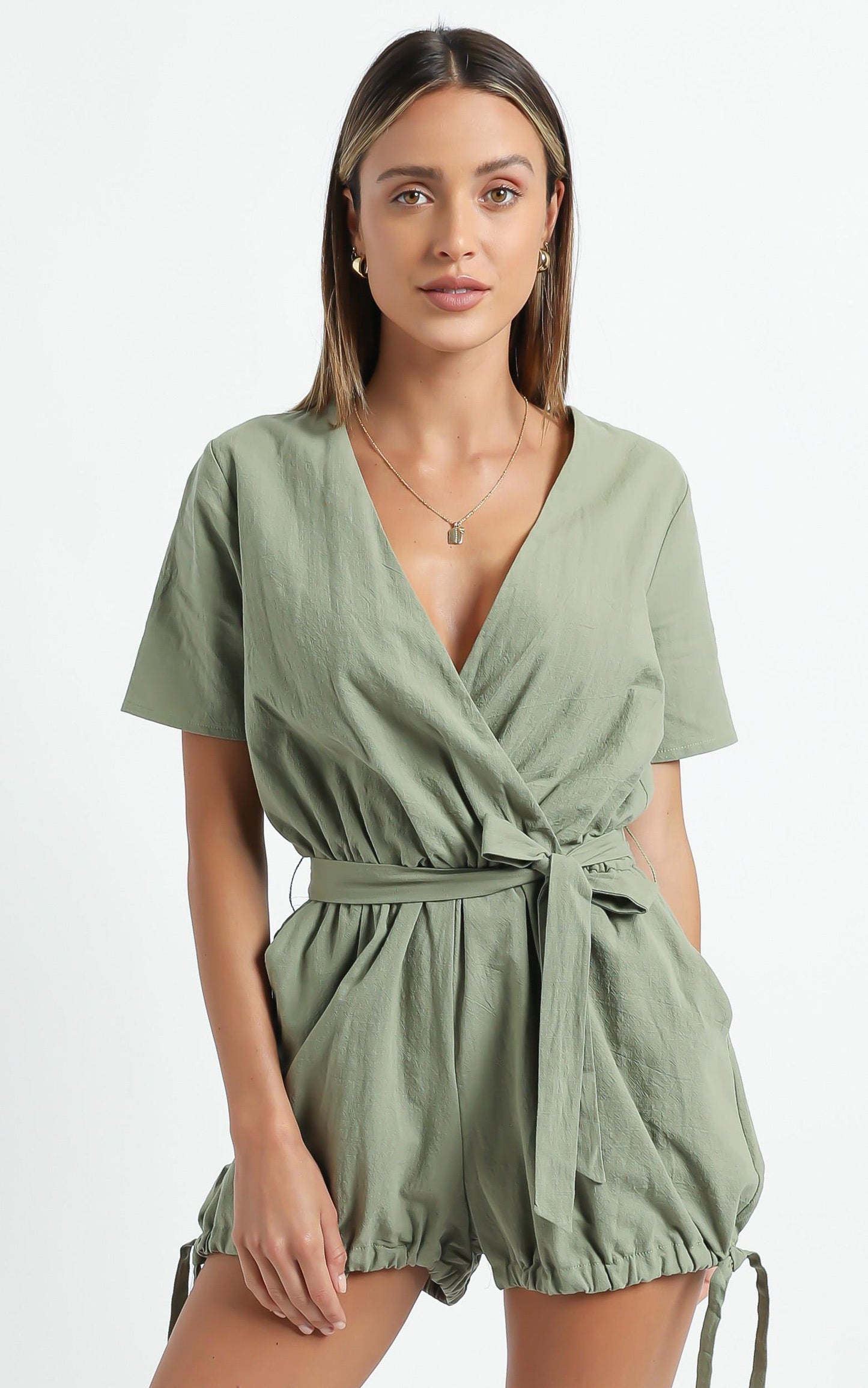 Darlin Playsuit in Khaki