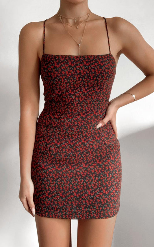 Davie Dress in Black Floral