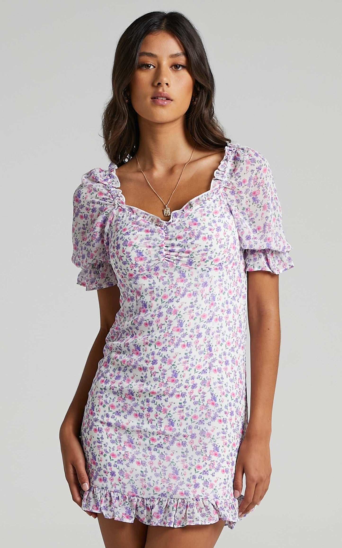 Dawn Dress in Purple Floral