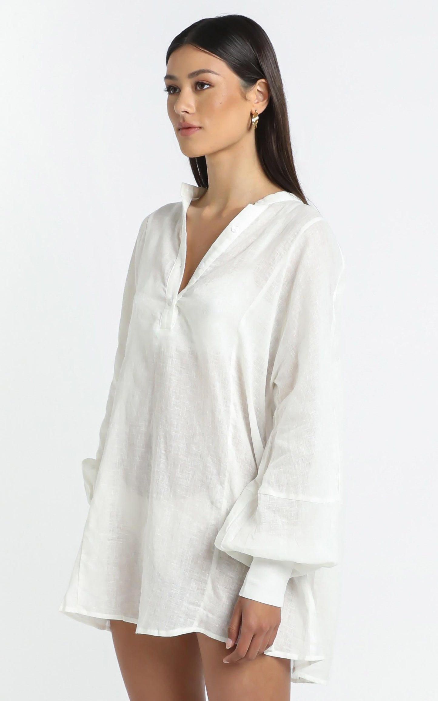 Dawn Shirt Dress in White