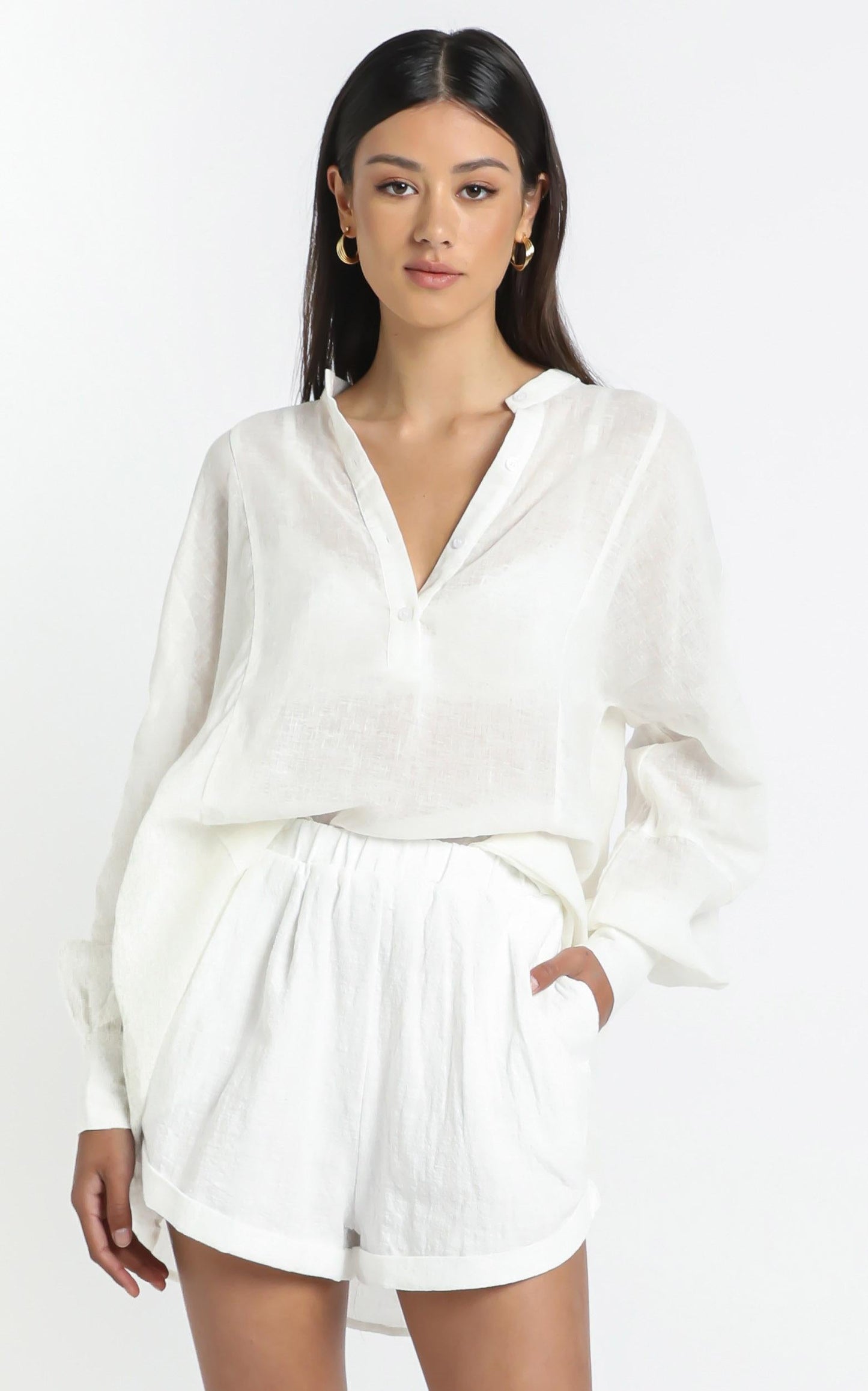 Dawn Shirt Dress in White