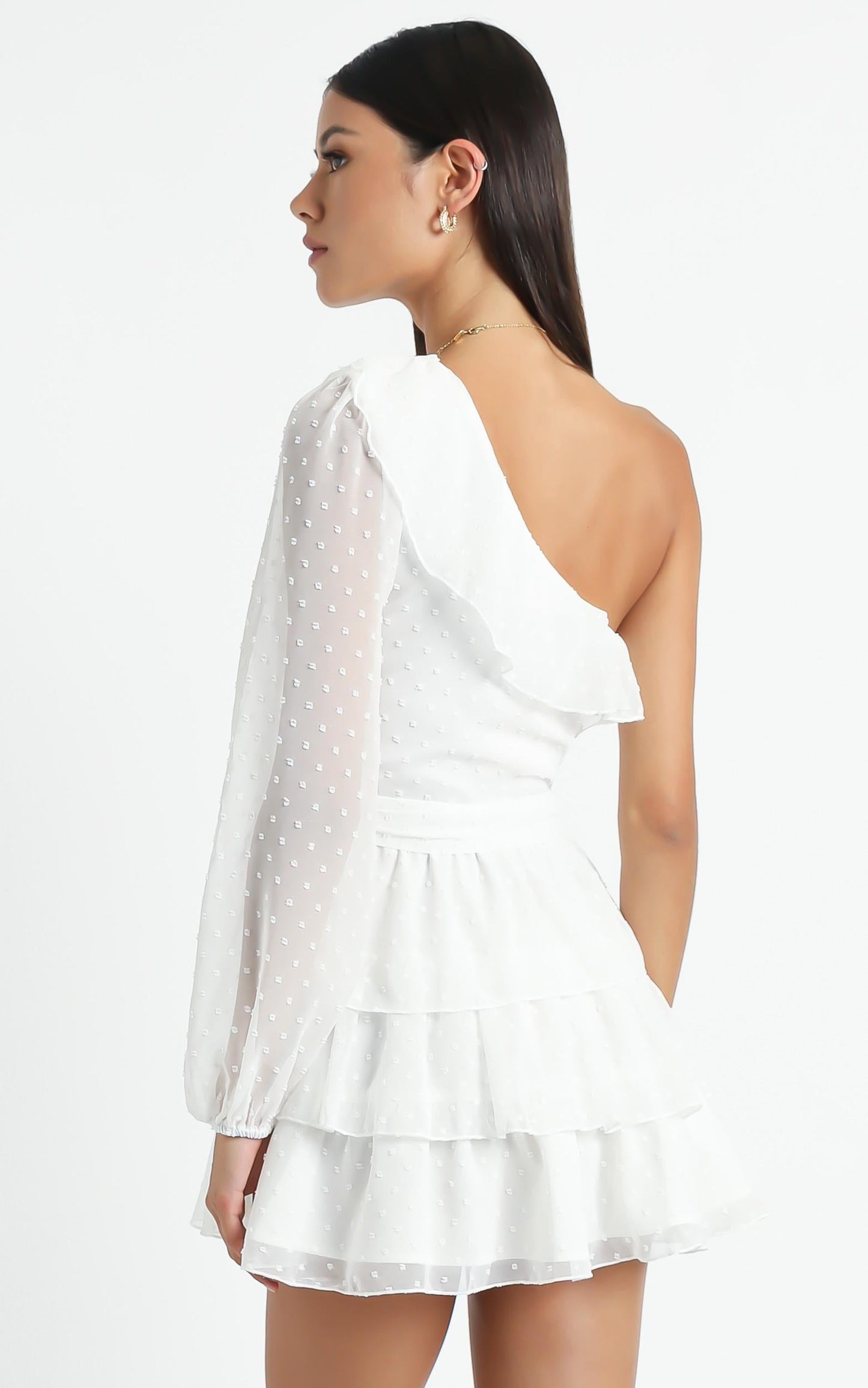 Day Dreamer One Shoulder Mini Dress in White