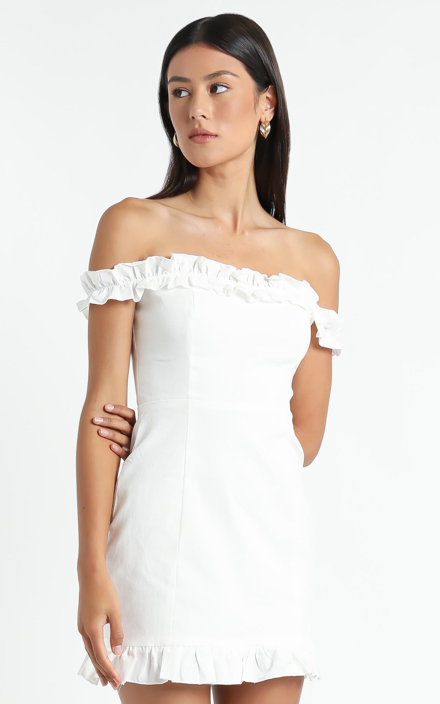 Days of Summer Dress in White Linen Look