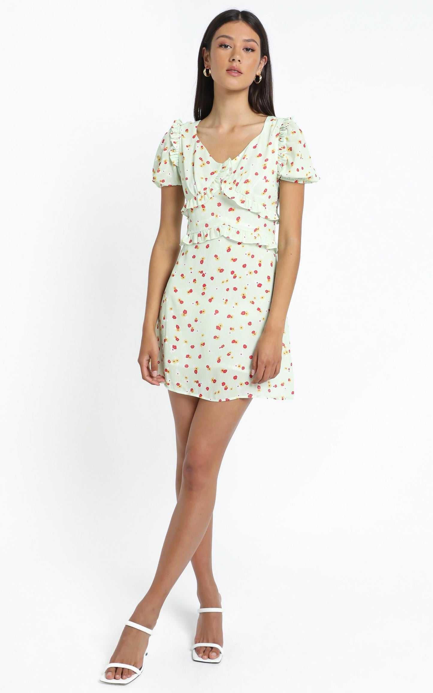 Lacie Dress in Green Floral