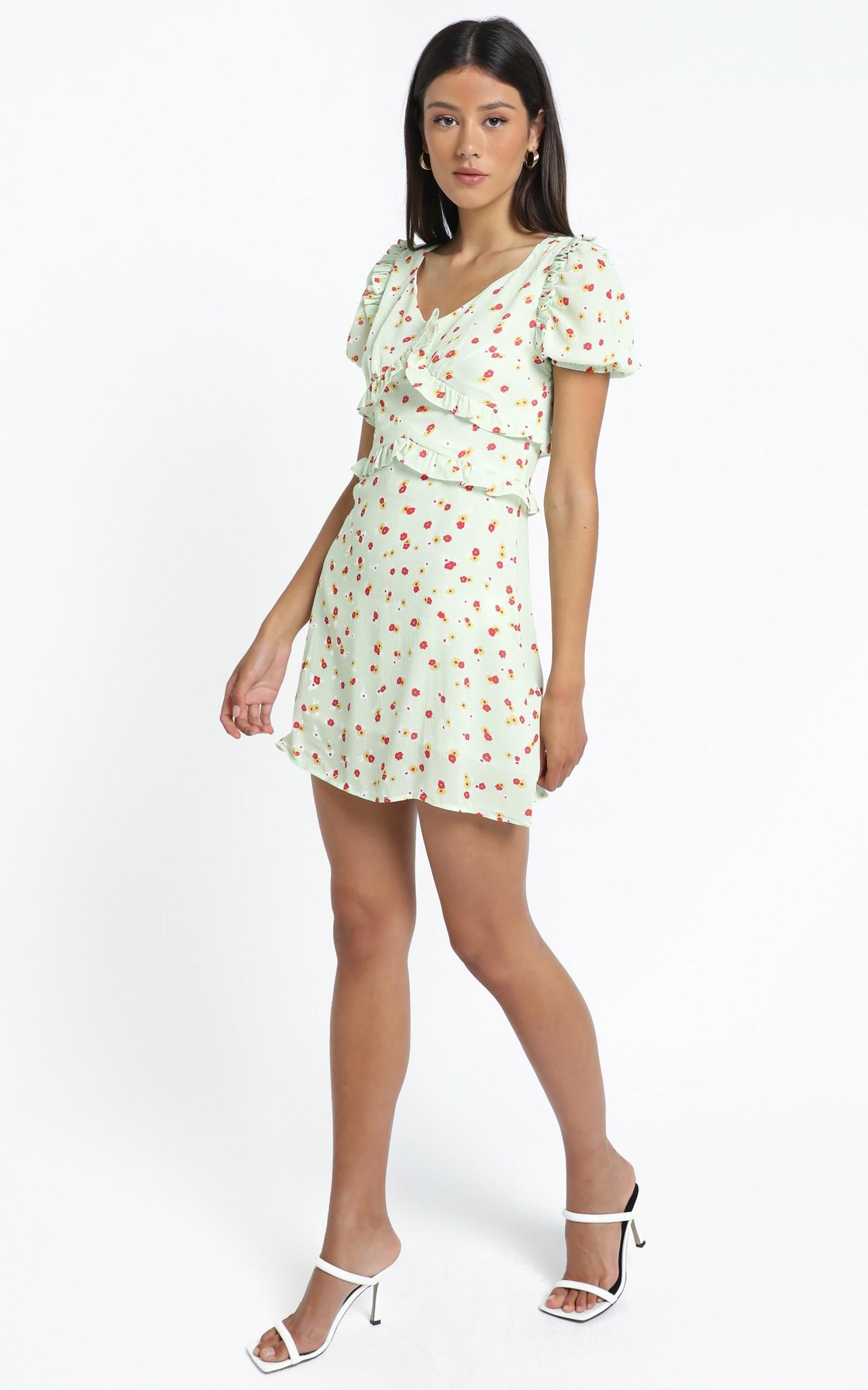 Lacie Dress in Green Floral