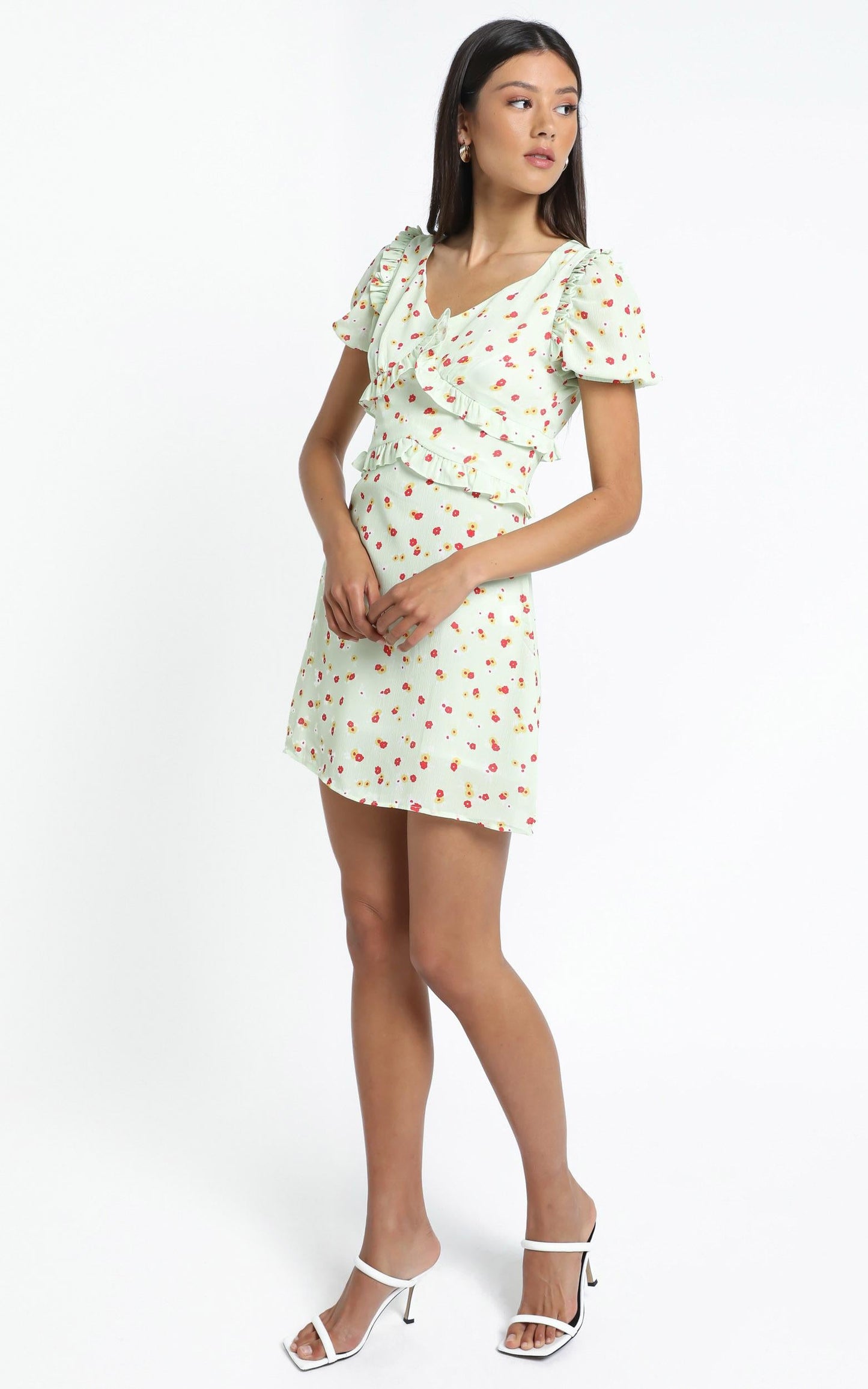 Lacie Dress in Green Floral
