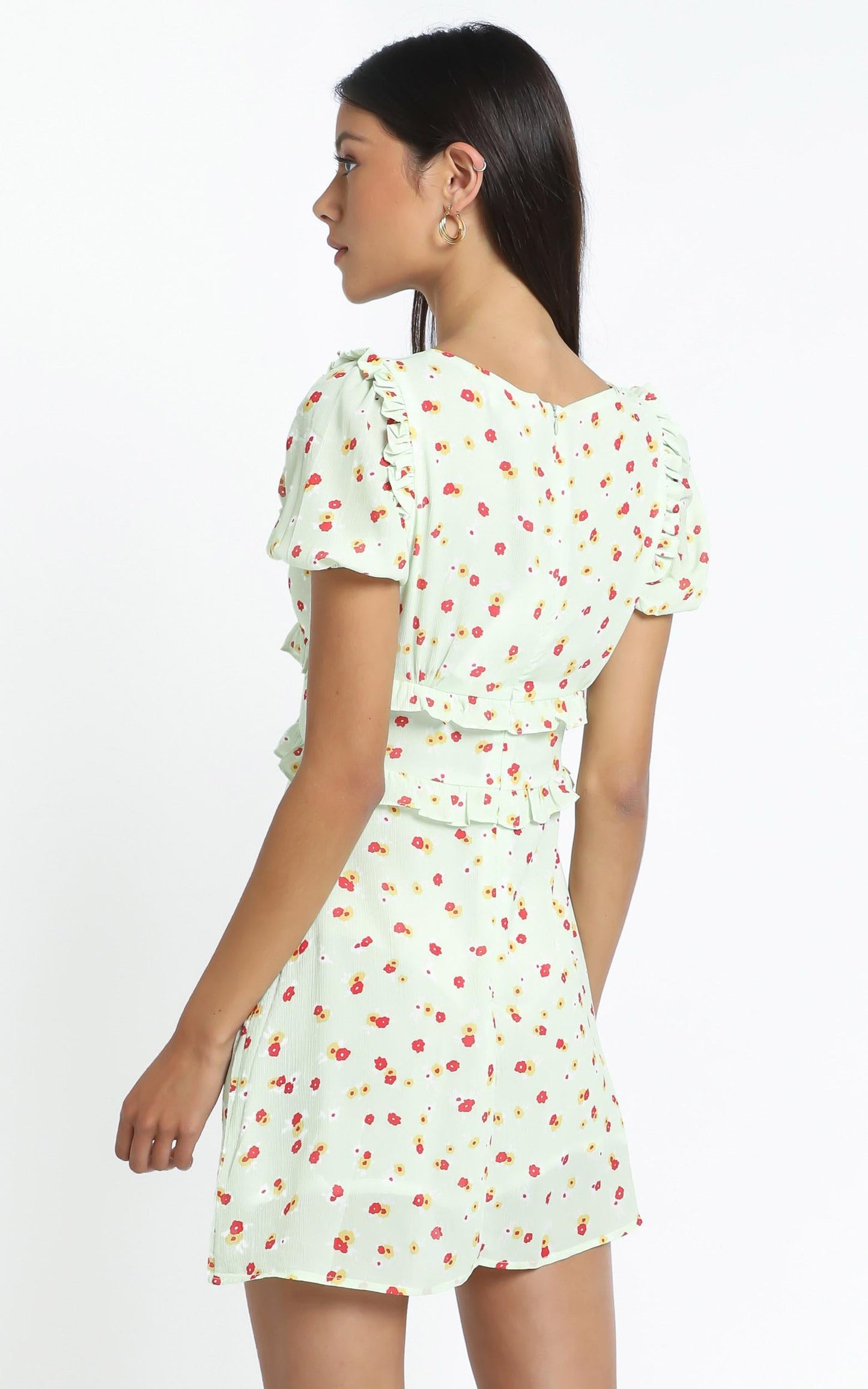 Lacie Dress in Green Floral