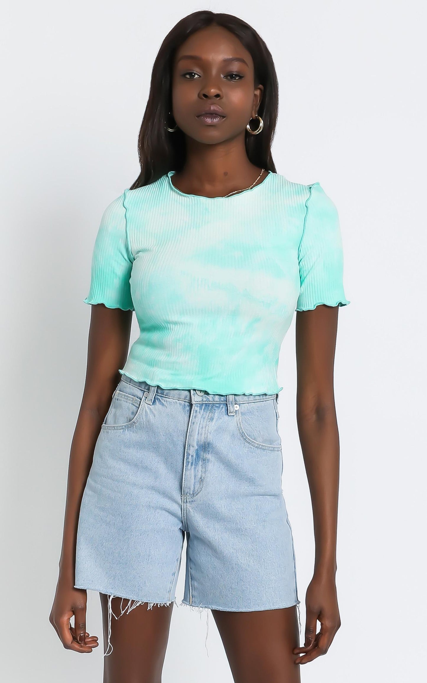 Deacon Top in Green Tie Dye