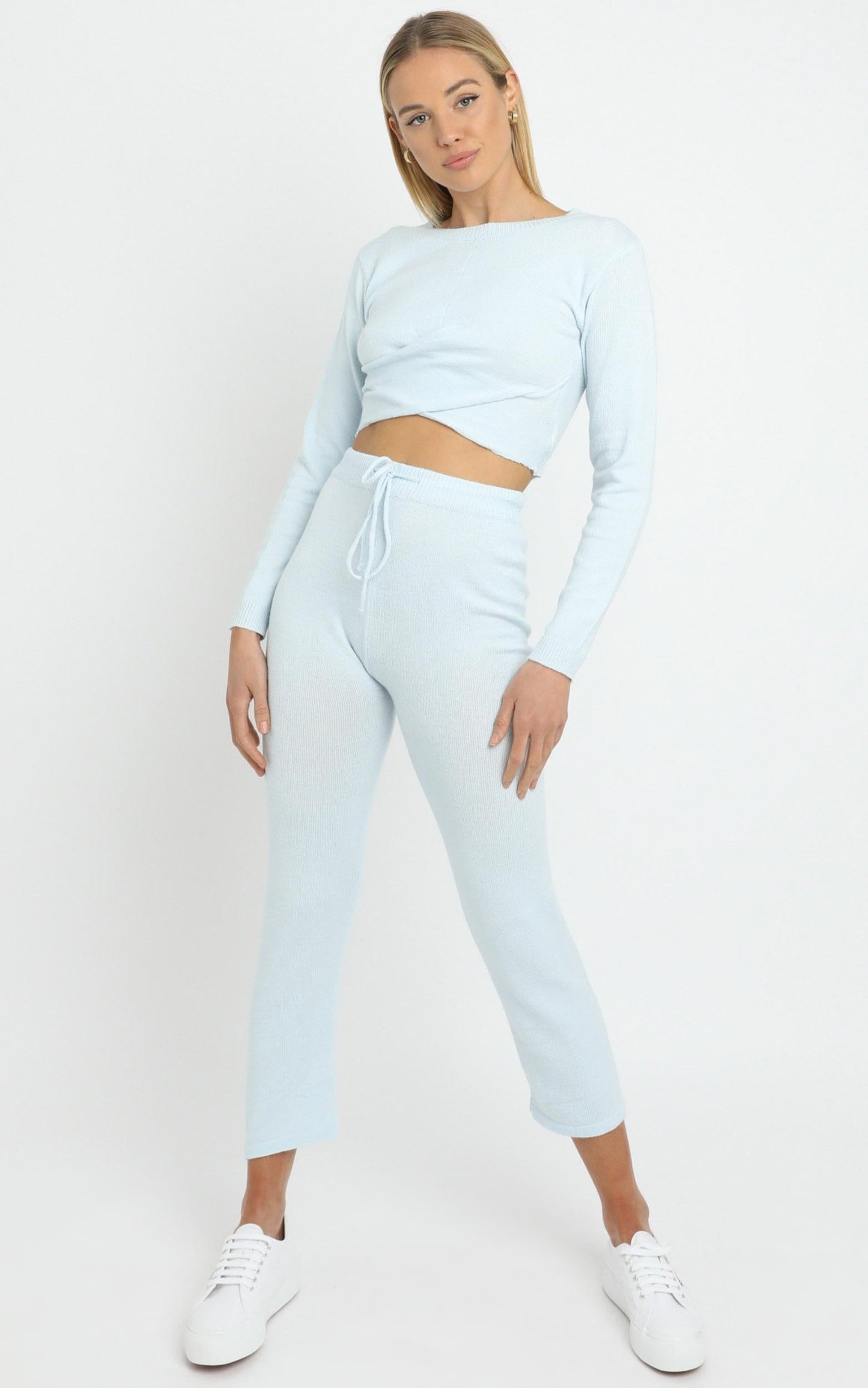 Deanna Knit Pants in Baby Blue