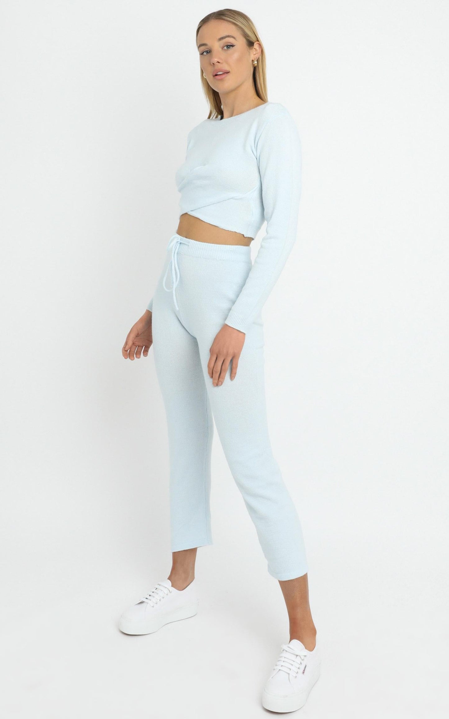 Deanna Knit Pants in Baby Blue
