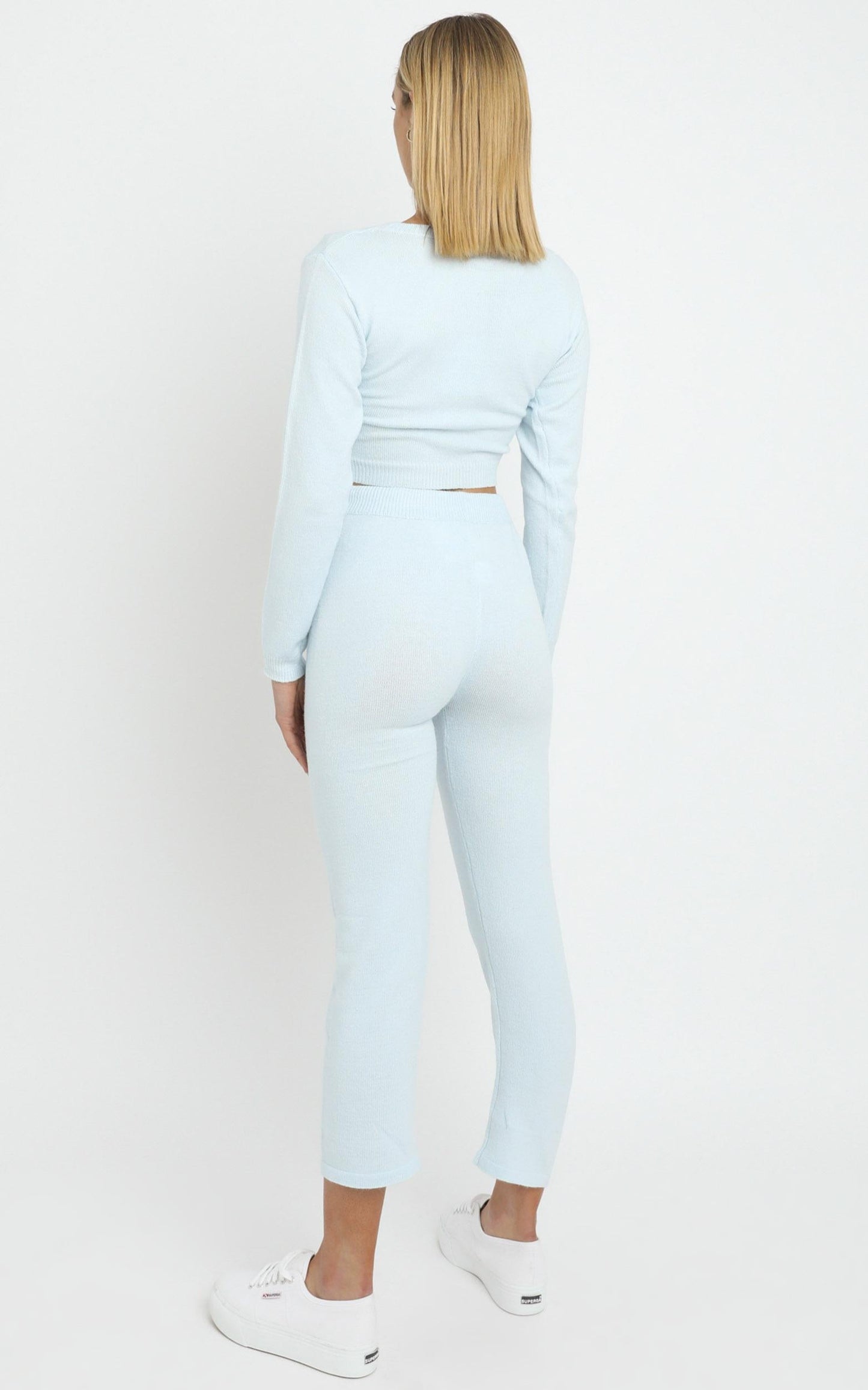 Deanna Knit Pants in Baby Blue