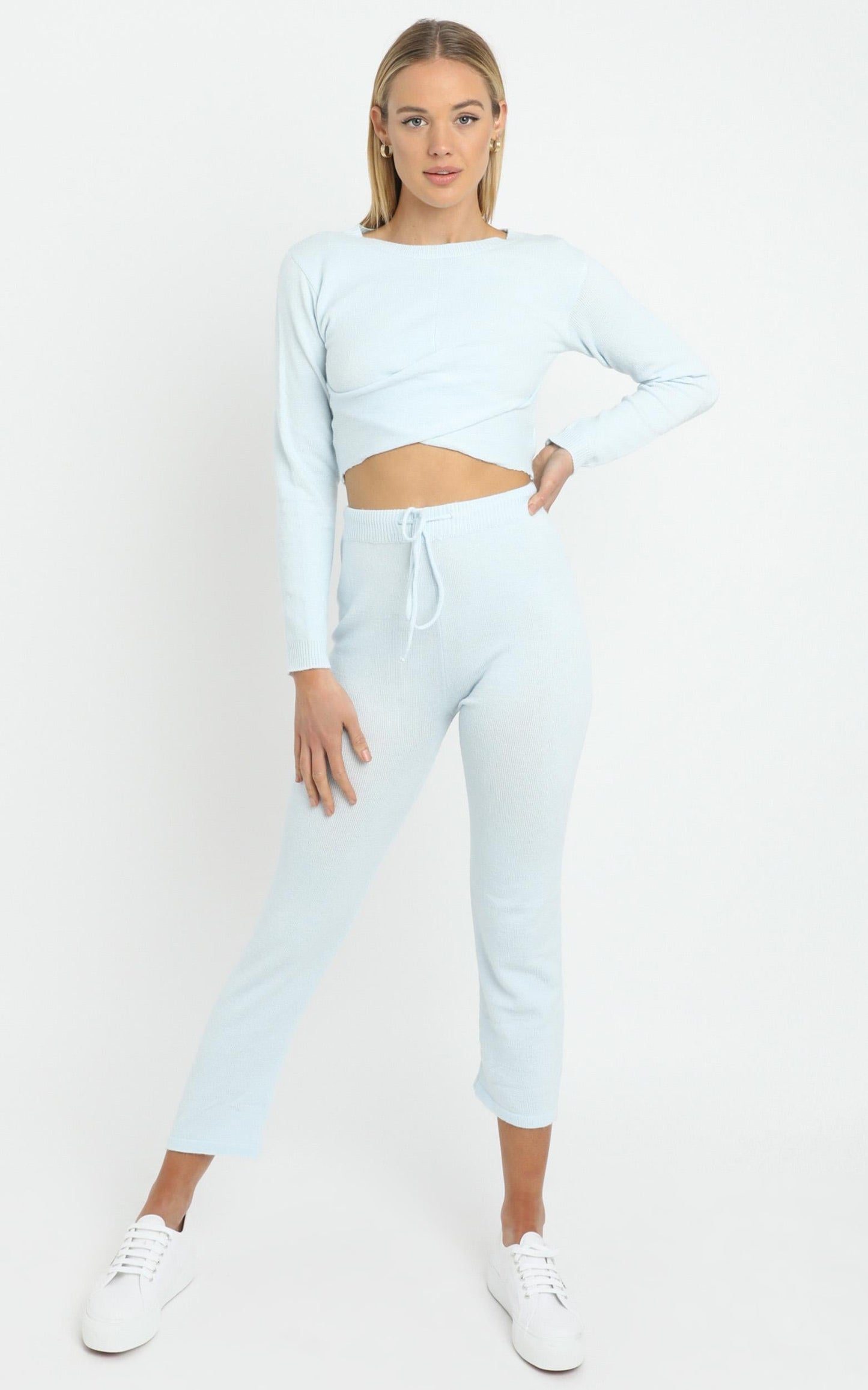 Deanna Knit Top in Baby Blue