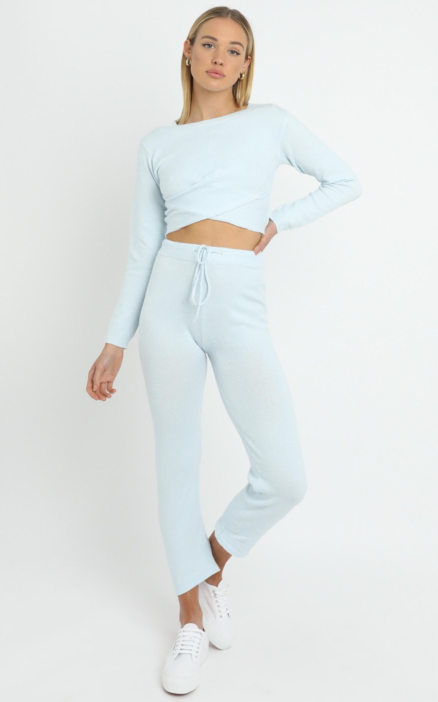 Deanna Knit Top in Baby Blue