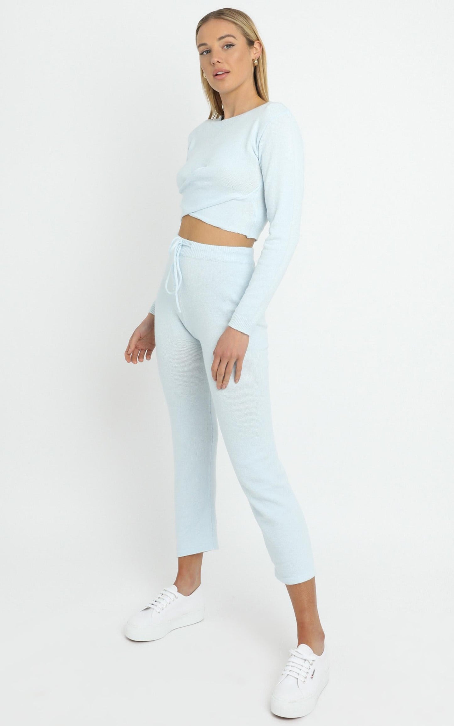 Deanna Knit Top in Baby Blue